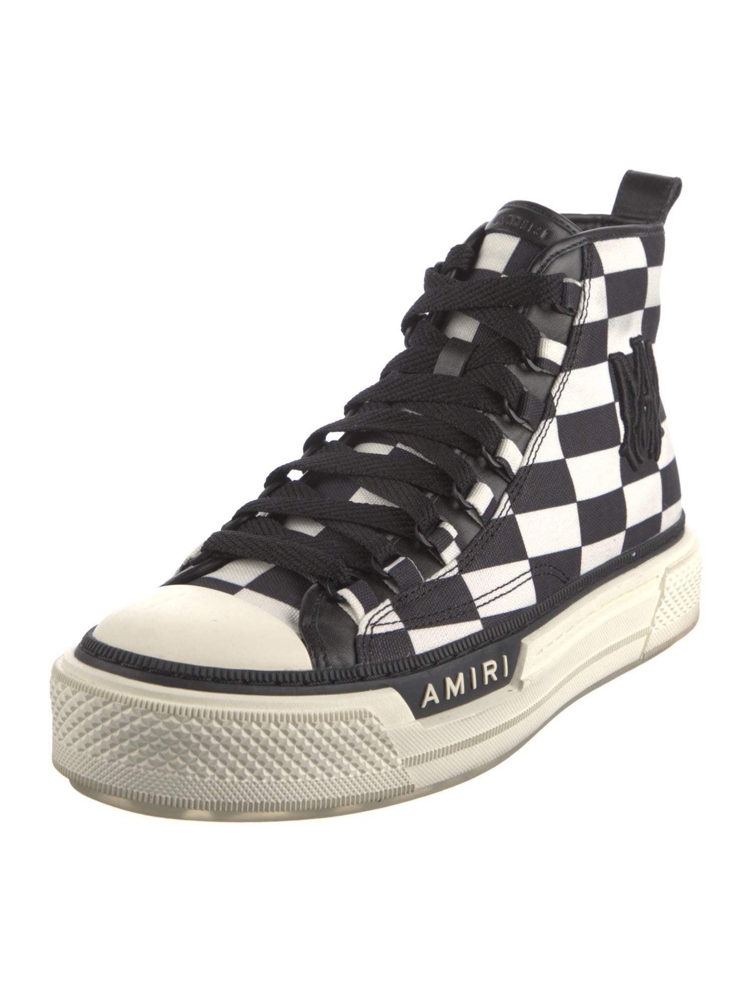 Amiri Leather Plaid Print Sneakers