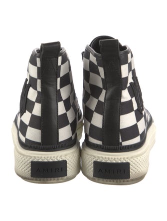 Amiri Leather Plaid Print Sneakers