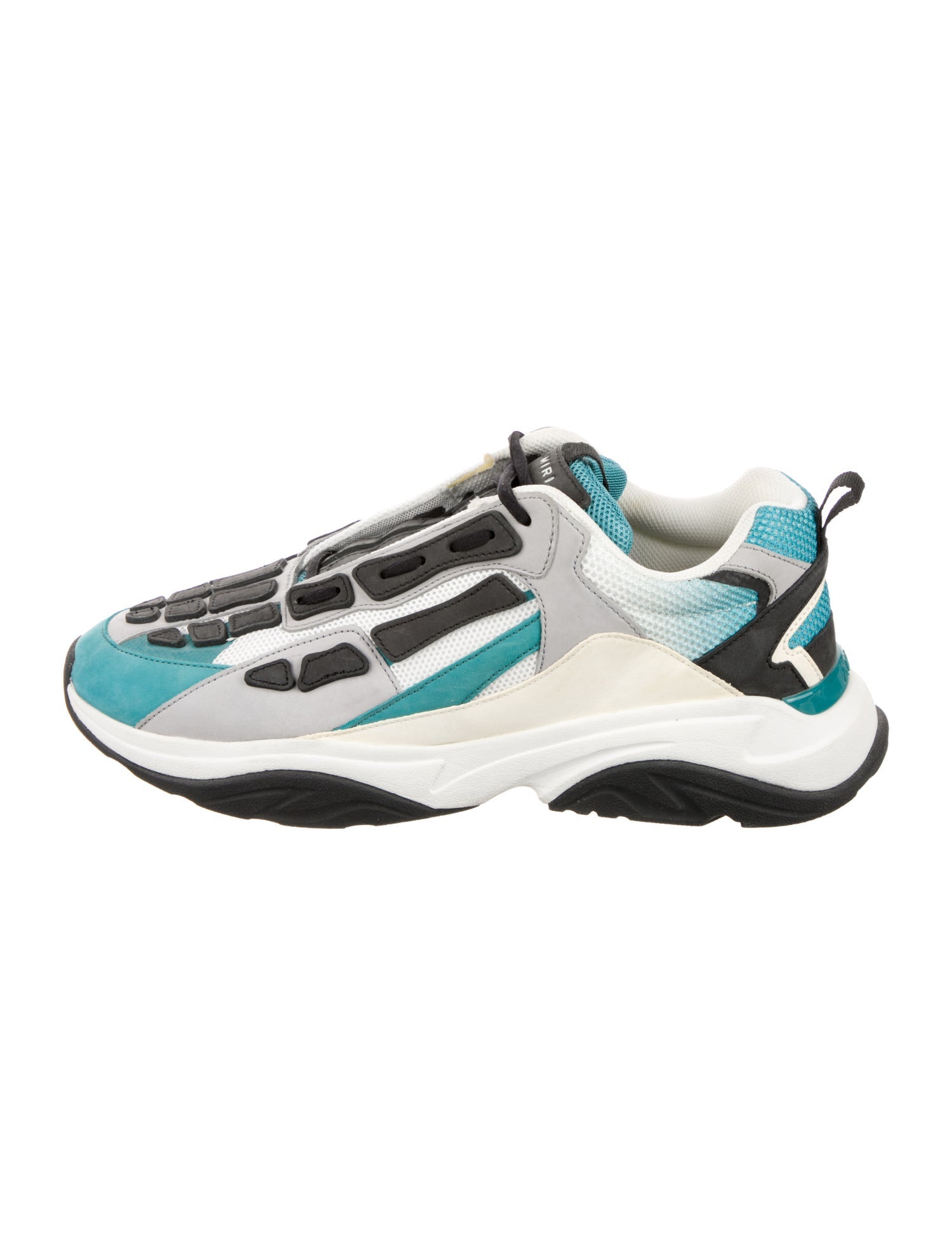 Amiri Suede Colorblock Pattern Sneakers