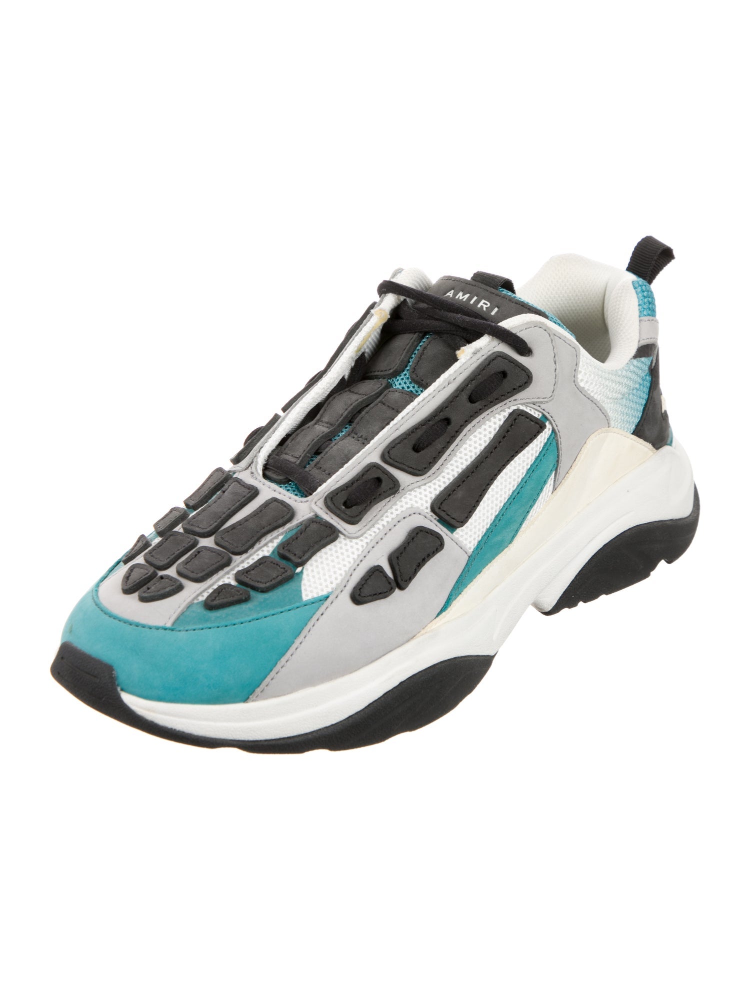 Amiri Suede Colorblock Pattern Sneakers