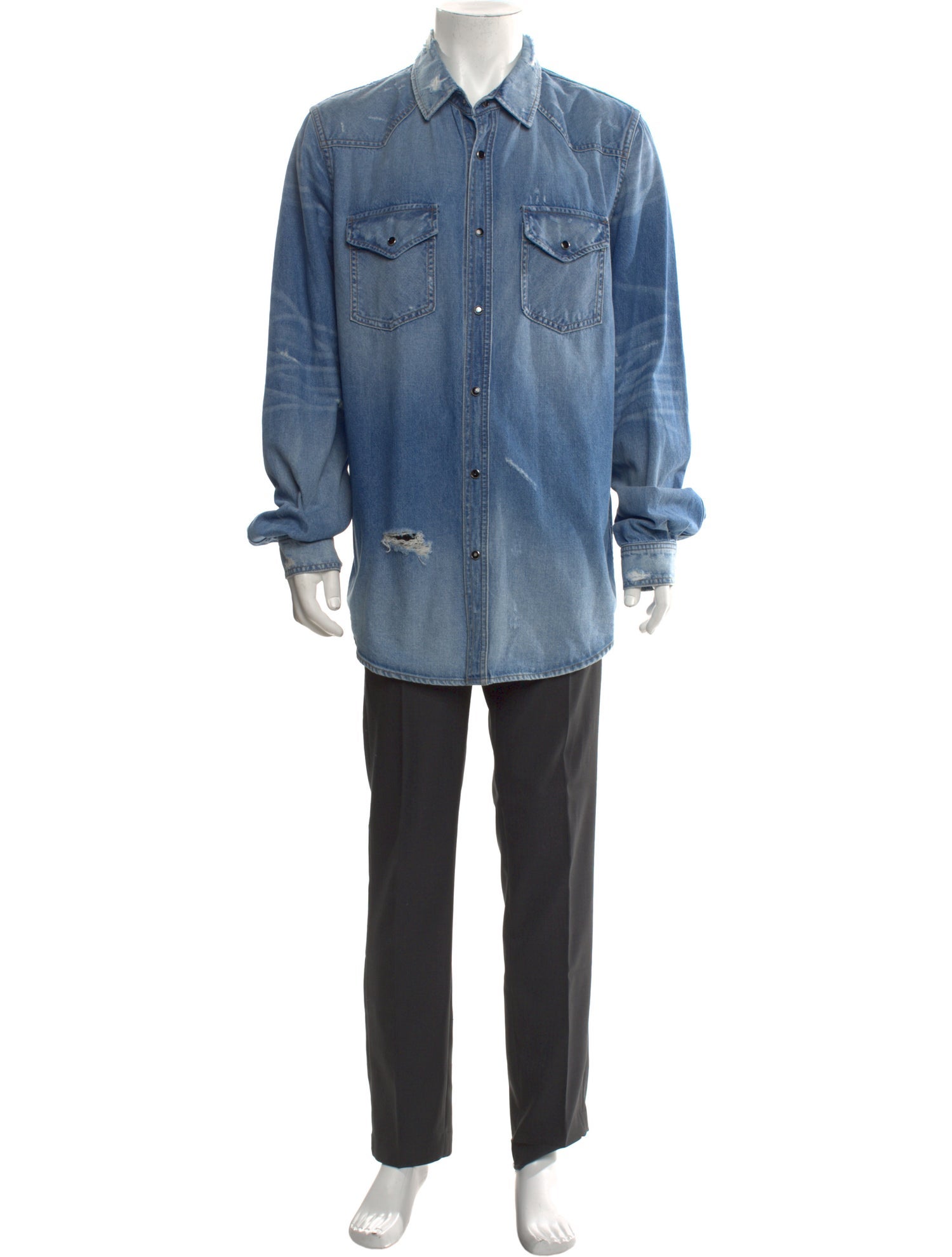 Amiri Long Sleeve Denim Shirt