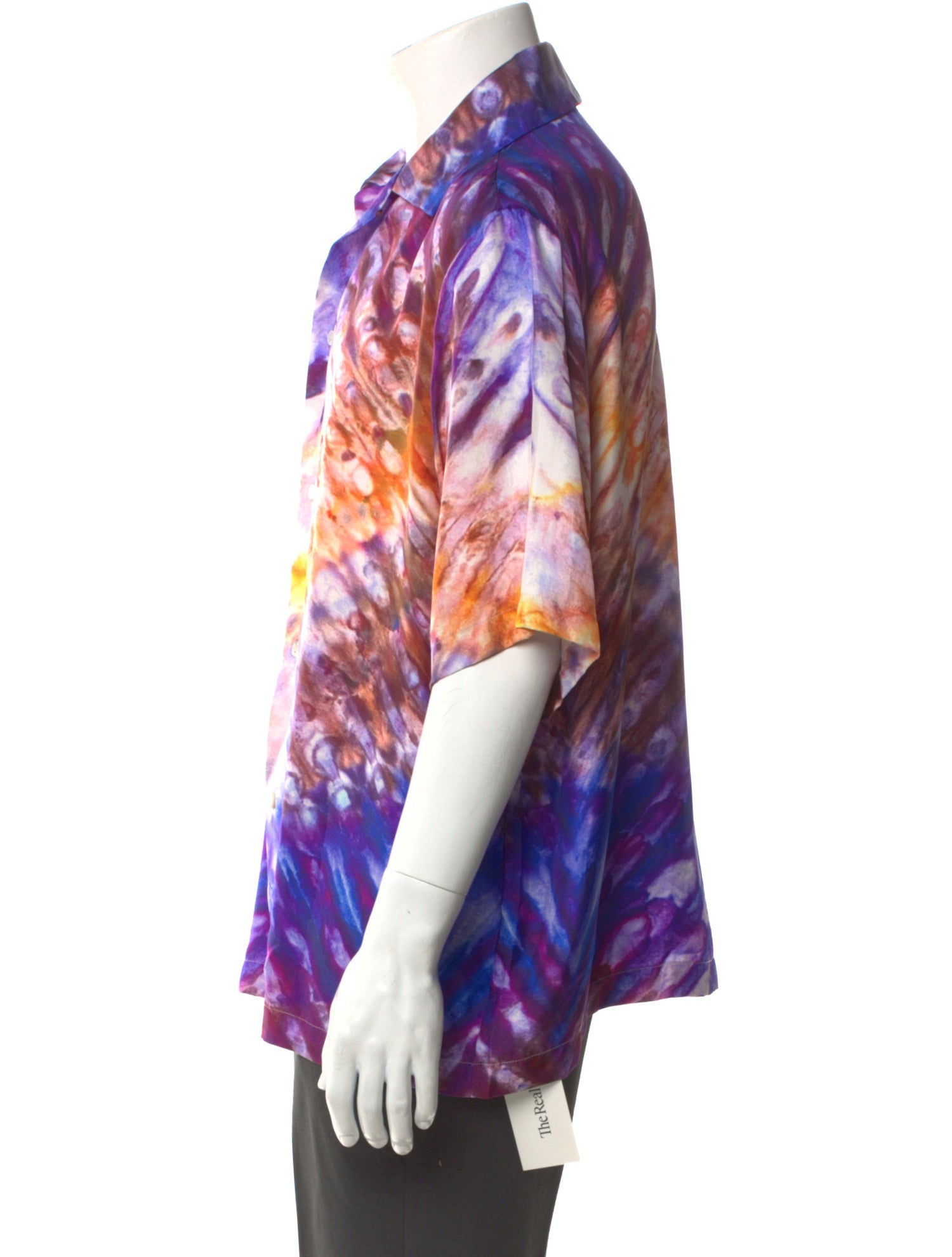 Amiri Silk Tie-Dye Print Dress Shirt