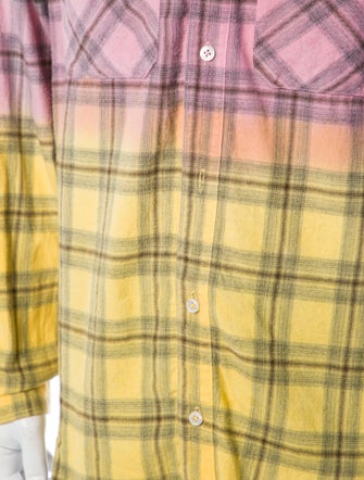 Amiri Plaid Print Long Sleeve Shirt