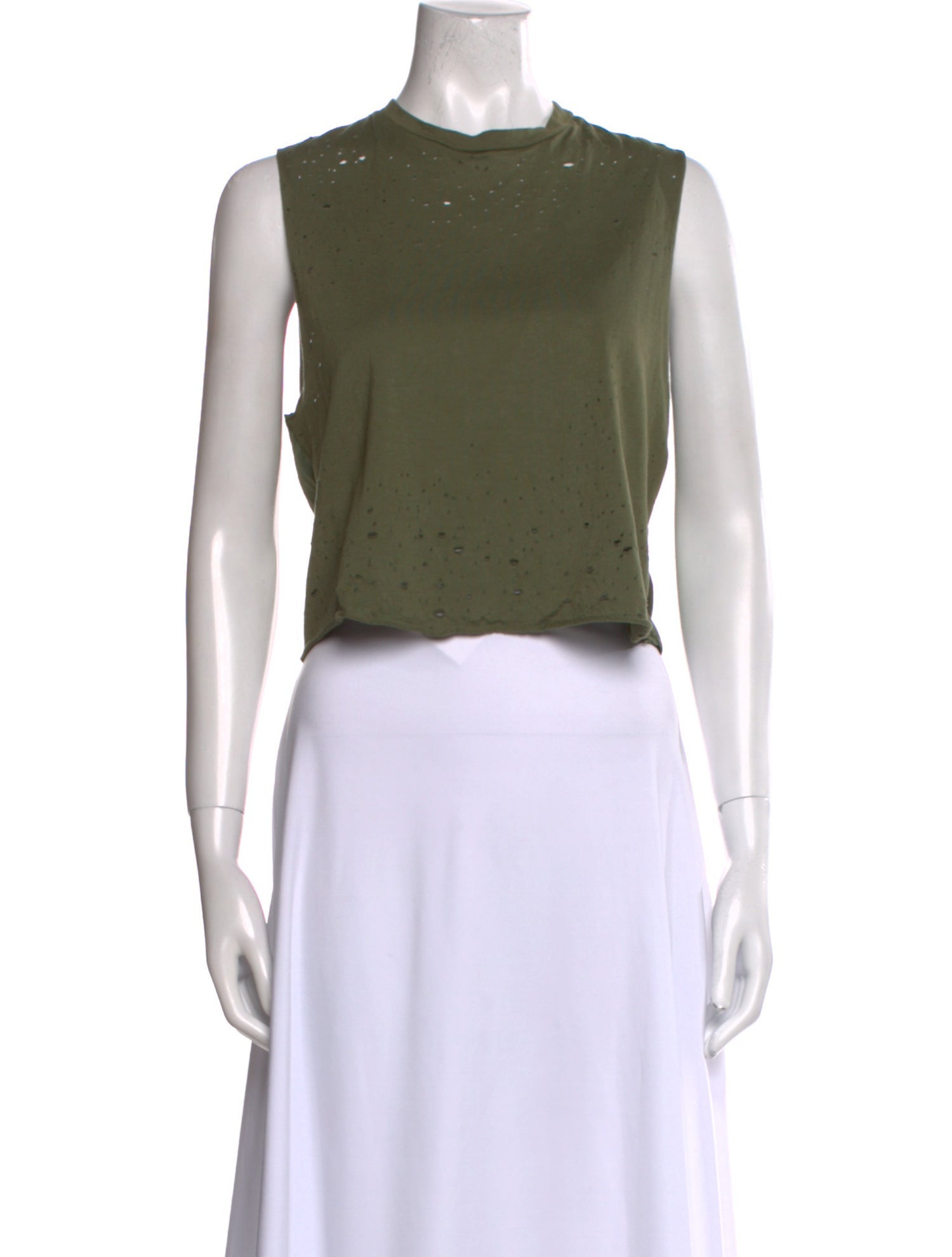 Amiri Crew Neck Sleeveless Crop Top