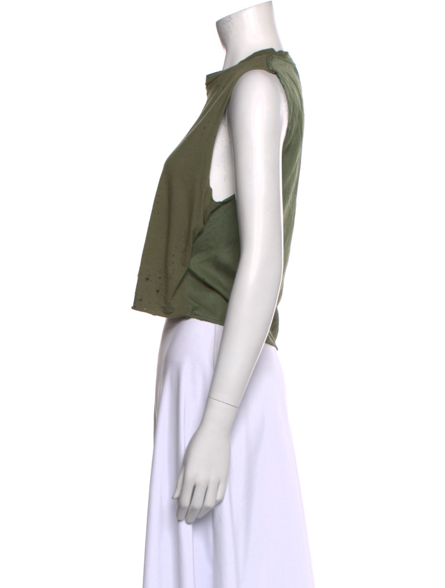 Amiri Crew Neck Sleeveless Crop Top