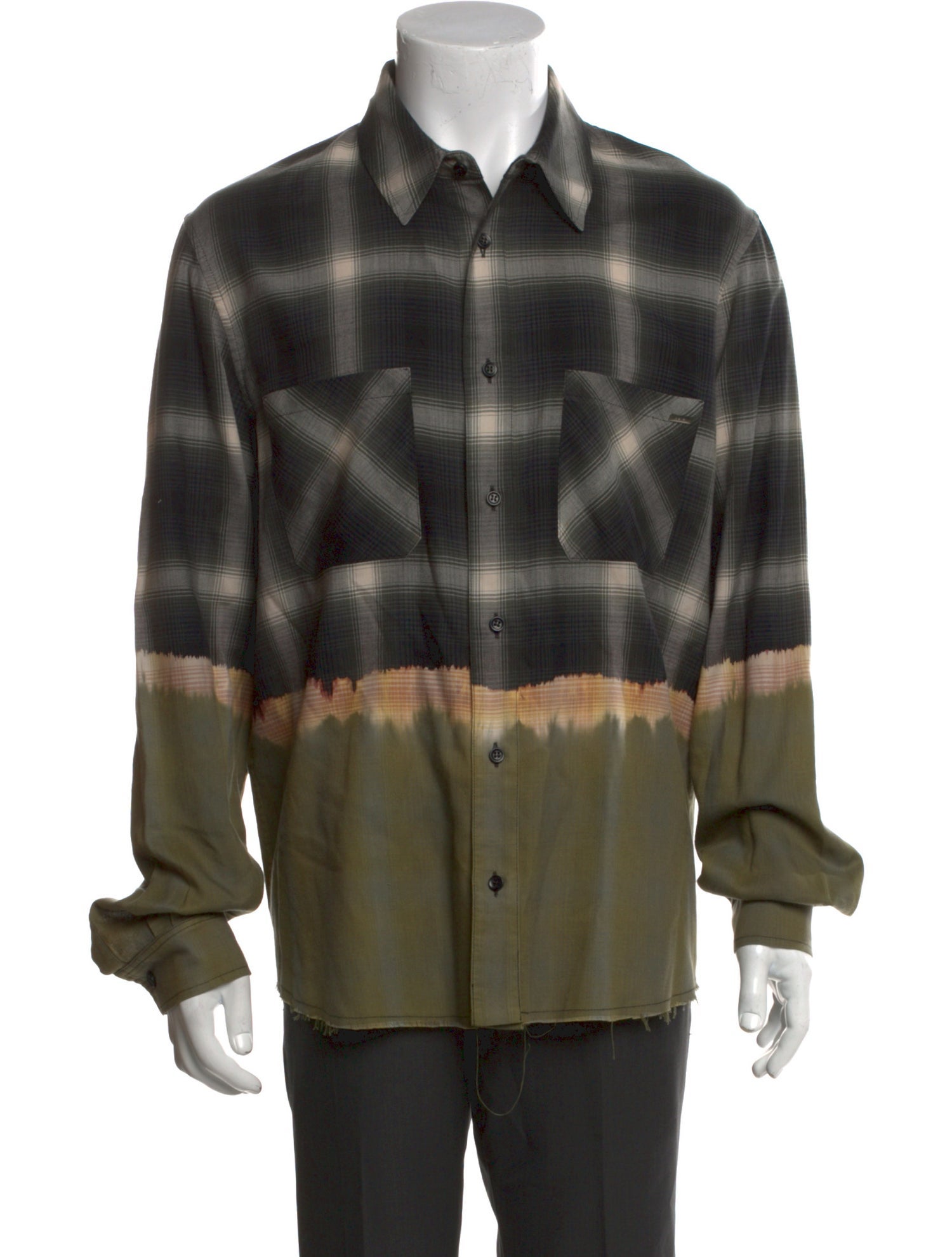 Amiri Plaid Print Long Sleeve Shirt