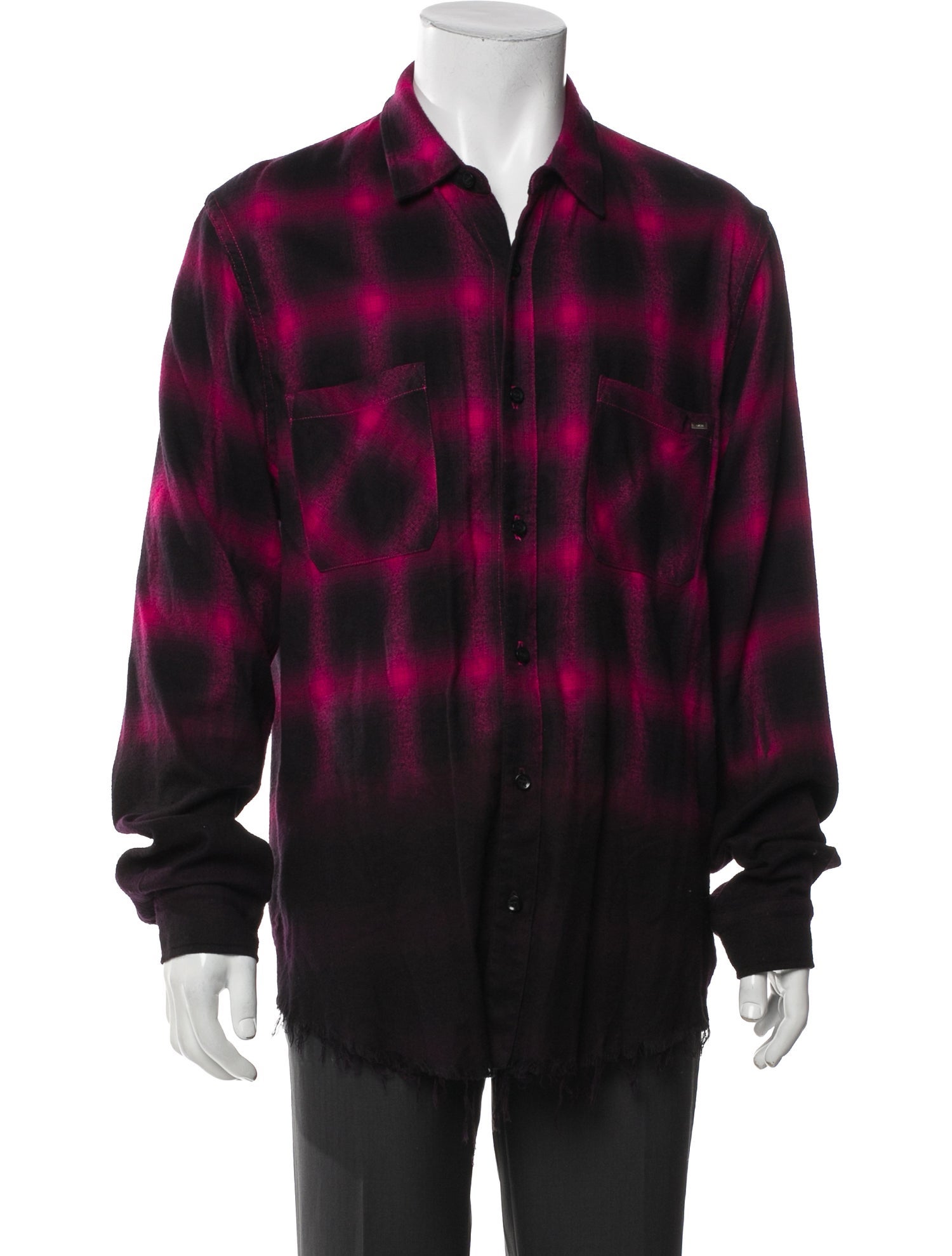 Amiri Plaid Print Long Sleeve Western Shirt