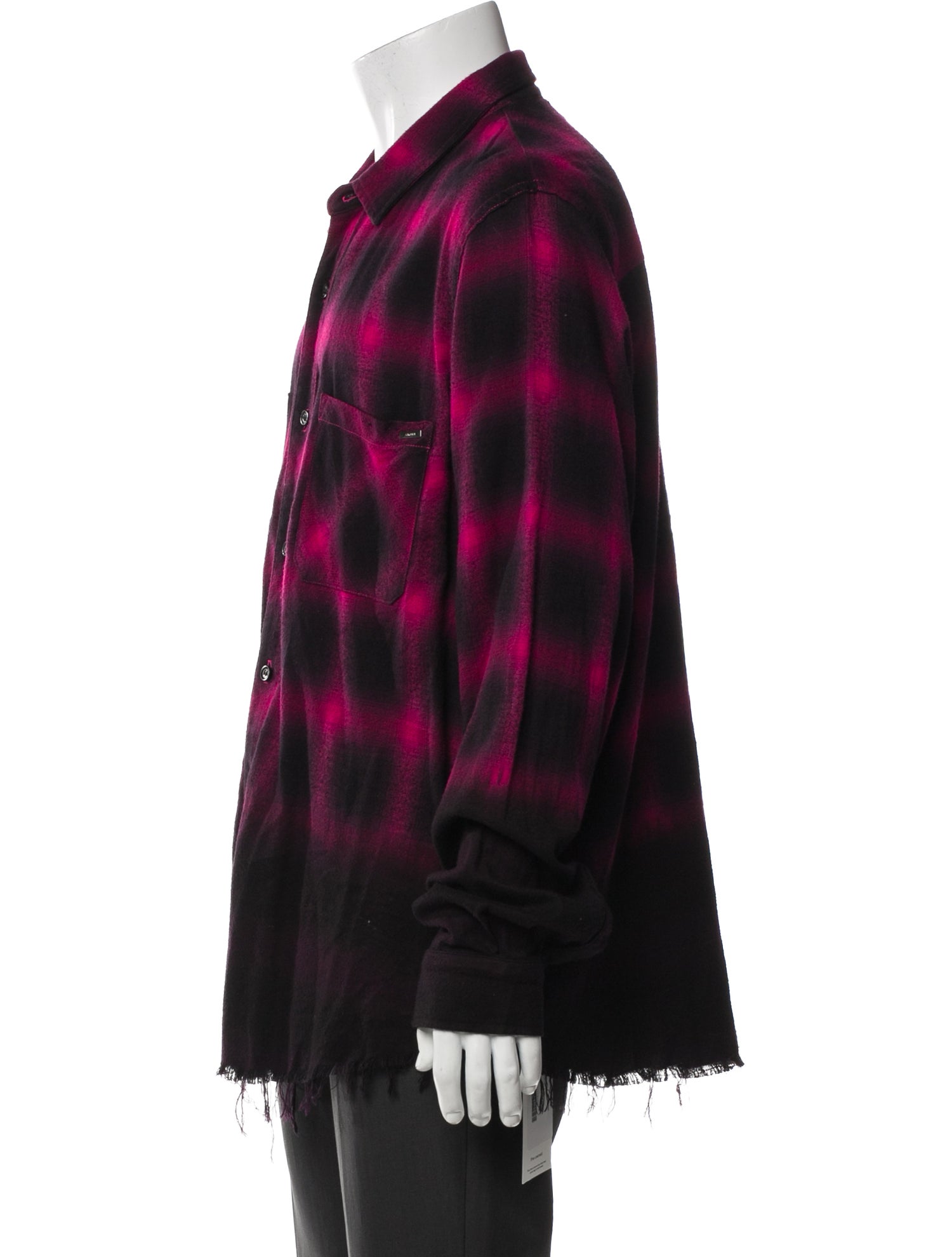 Amiri Plaid Print Long Sleeve Western Shirt