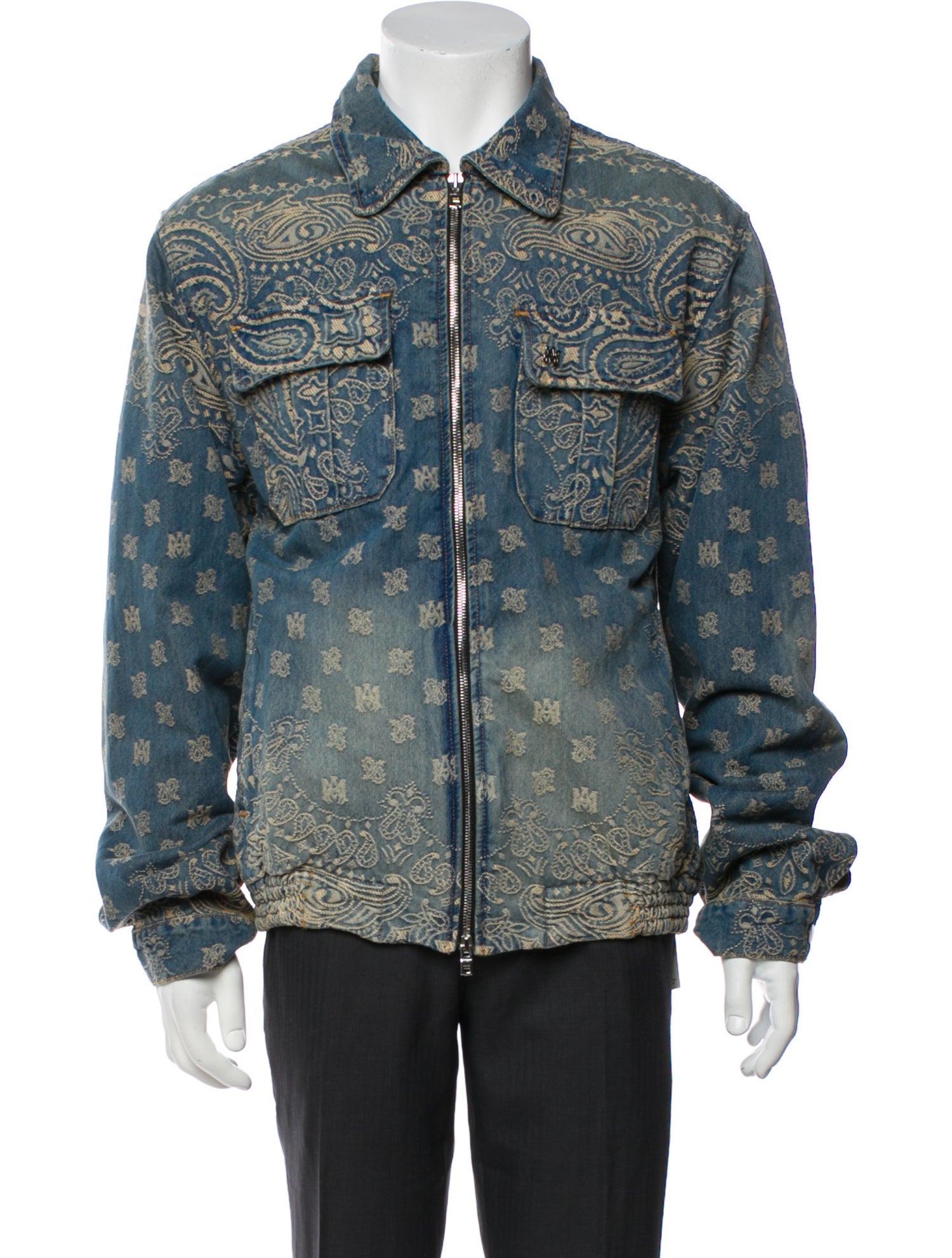 Amiri Paisley Print Denim Jacket
