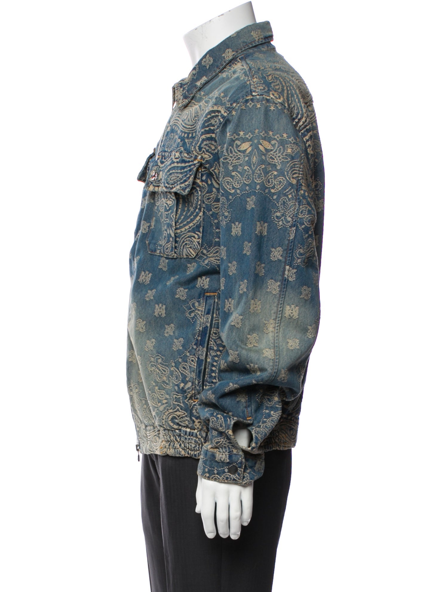 Amiri Paisley Print Denim Jacket