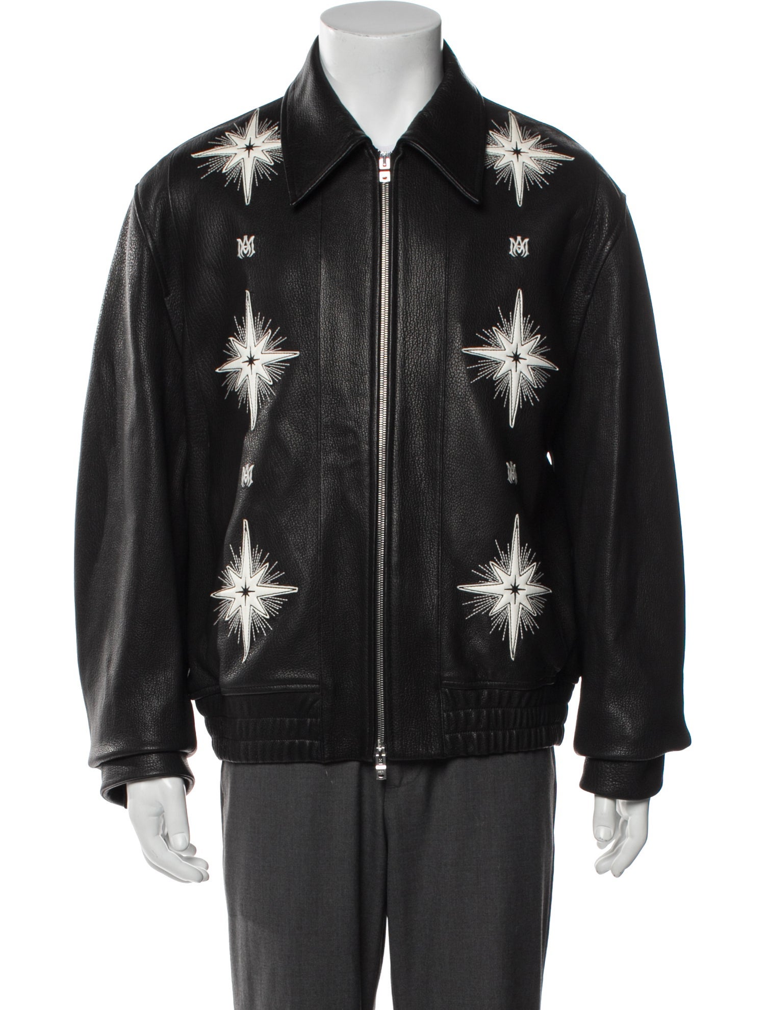 Amiri Leather Printed Bomber Jacket