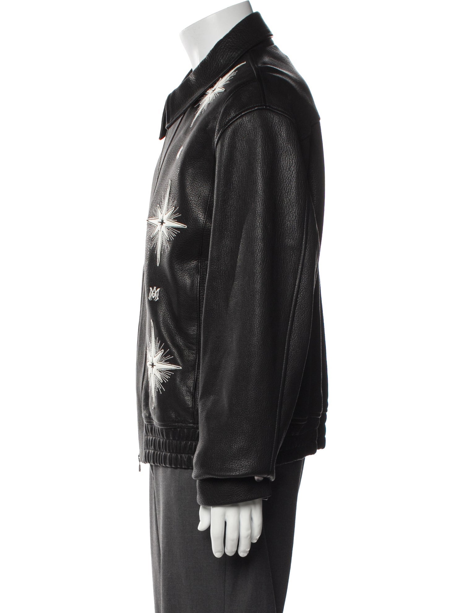 Amiri Leather Printed Bomber Jacket
