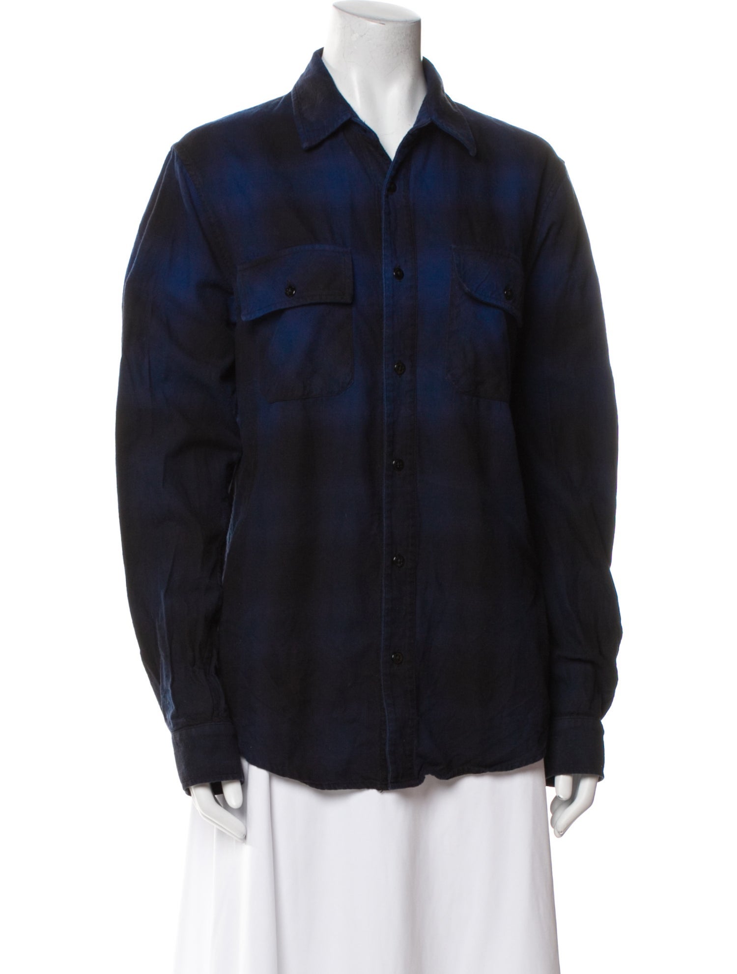 Amiri Plaid Print Long Sleeve Button-Up Top