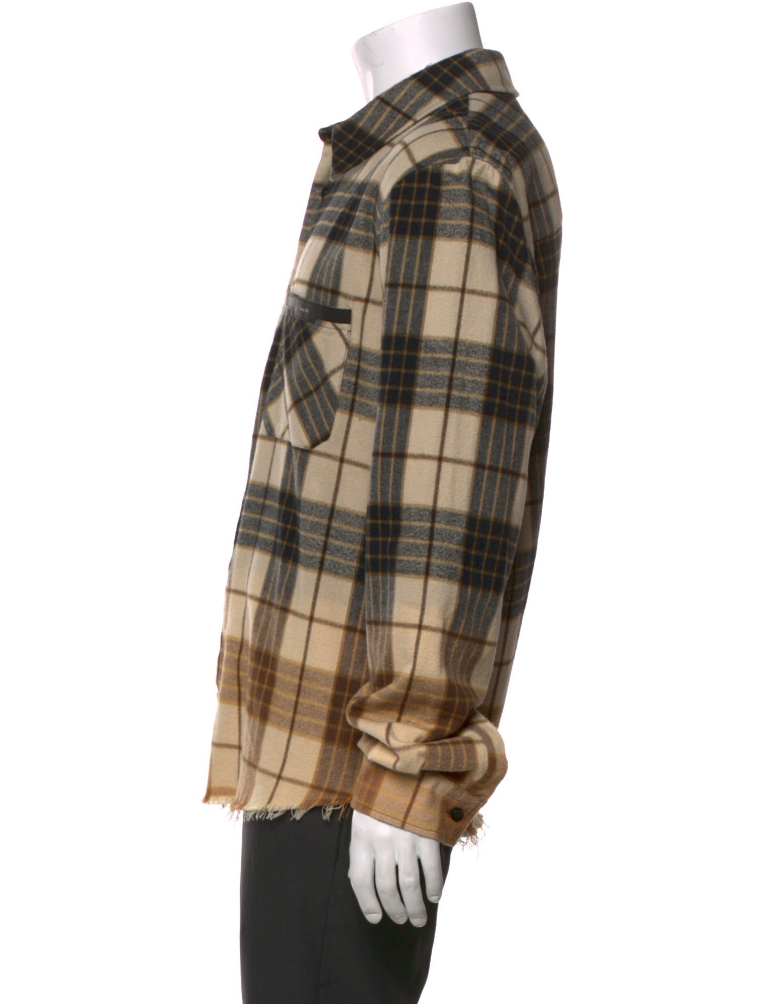 Amiri Plaid Print Long Sleeve Shirt