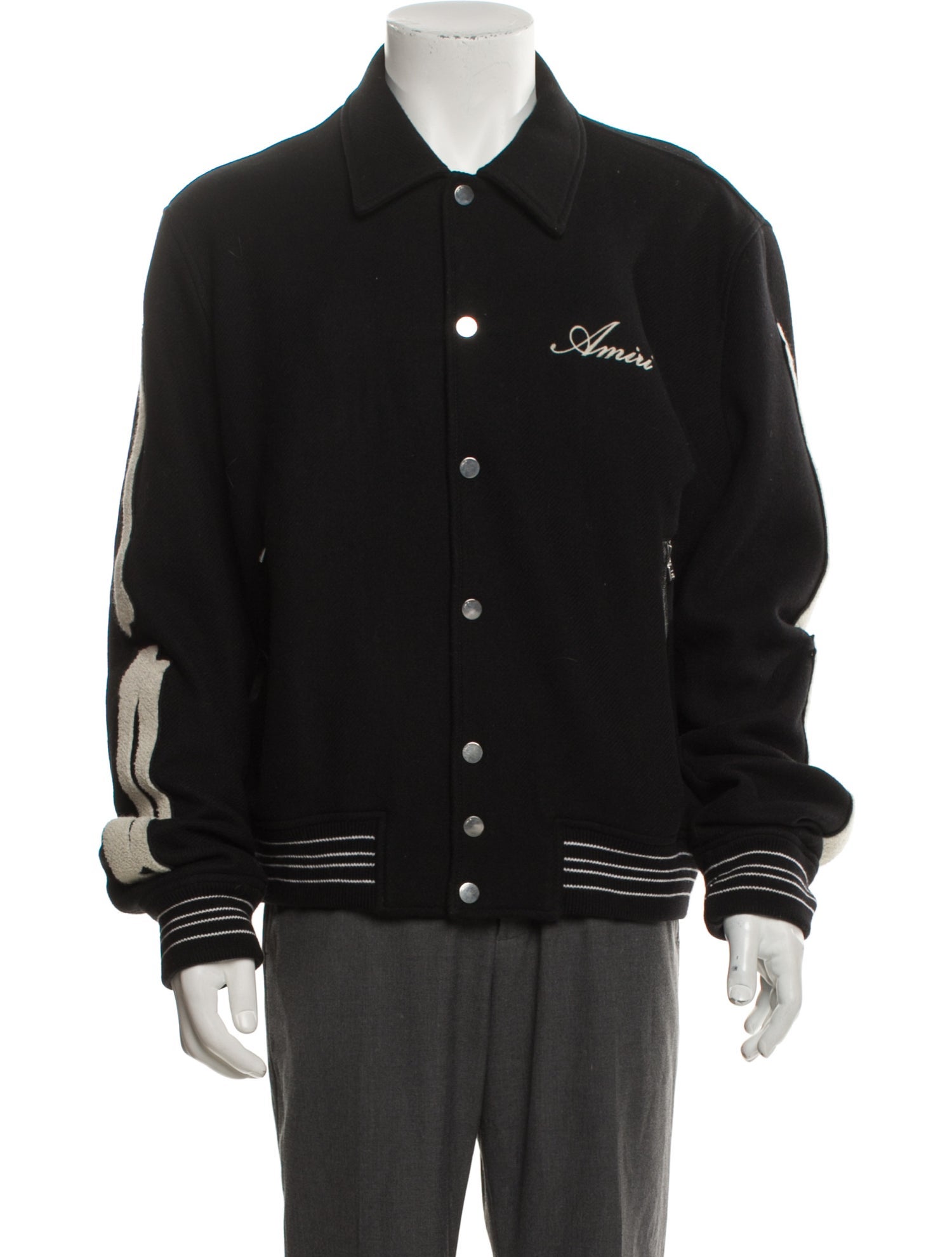 Amiri Wool Graphic Print Varsity Jacket