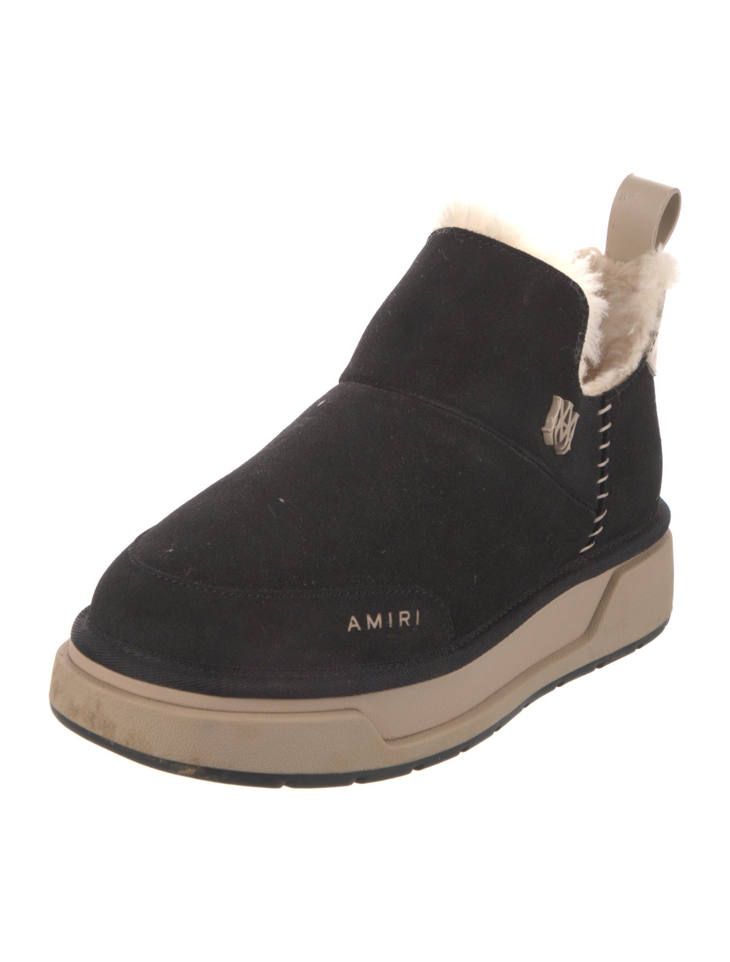 Amiri Suede Colorblock Pattern Lace-Up Boots