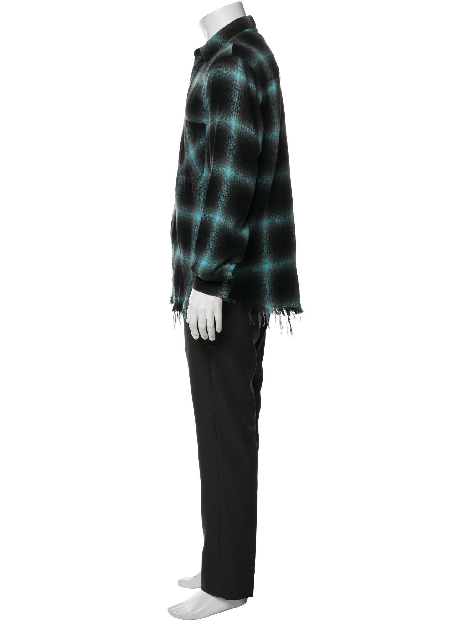 Amiri Plaid Print Long Sleeve Shirt