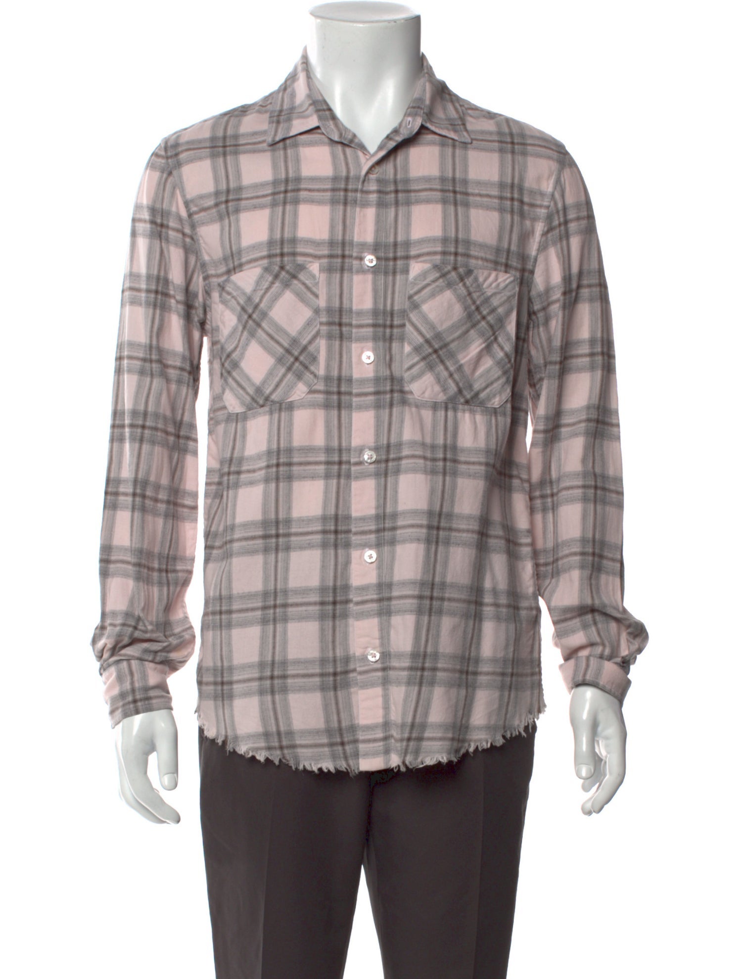 Amiri Plaid Print Long Sleeve Shirt