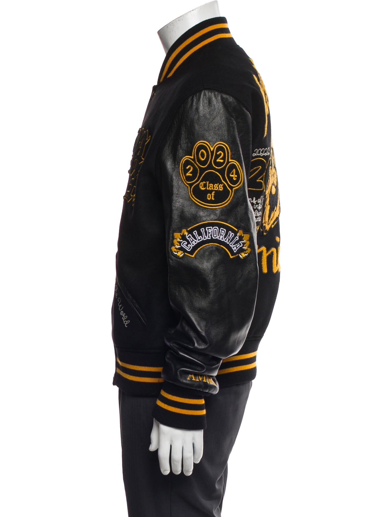 Amiri Wool Graphic Print Varsity Jacket w/ Tags