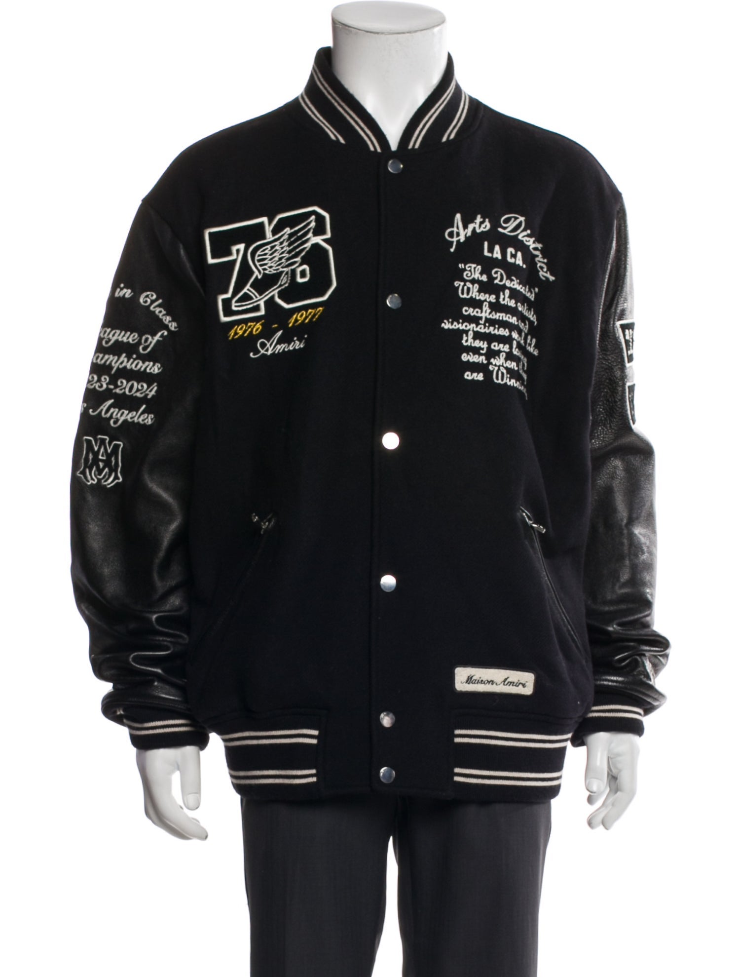 Amiri Wool Graphic Print Varsity Jacket