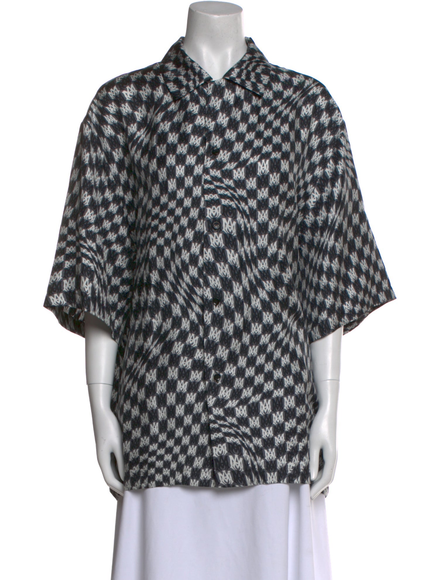 Amiri Silk Plaid Print Shirt