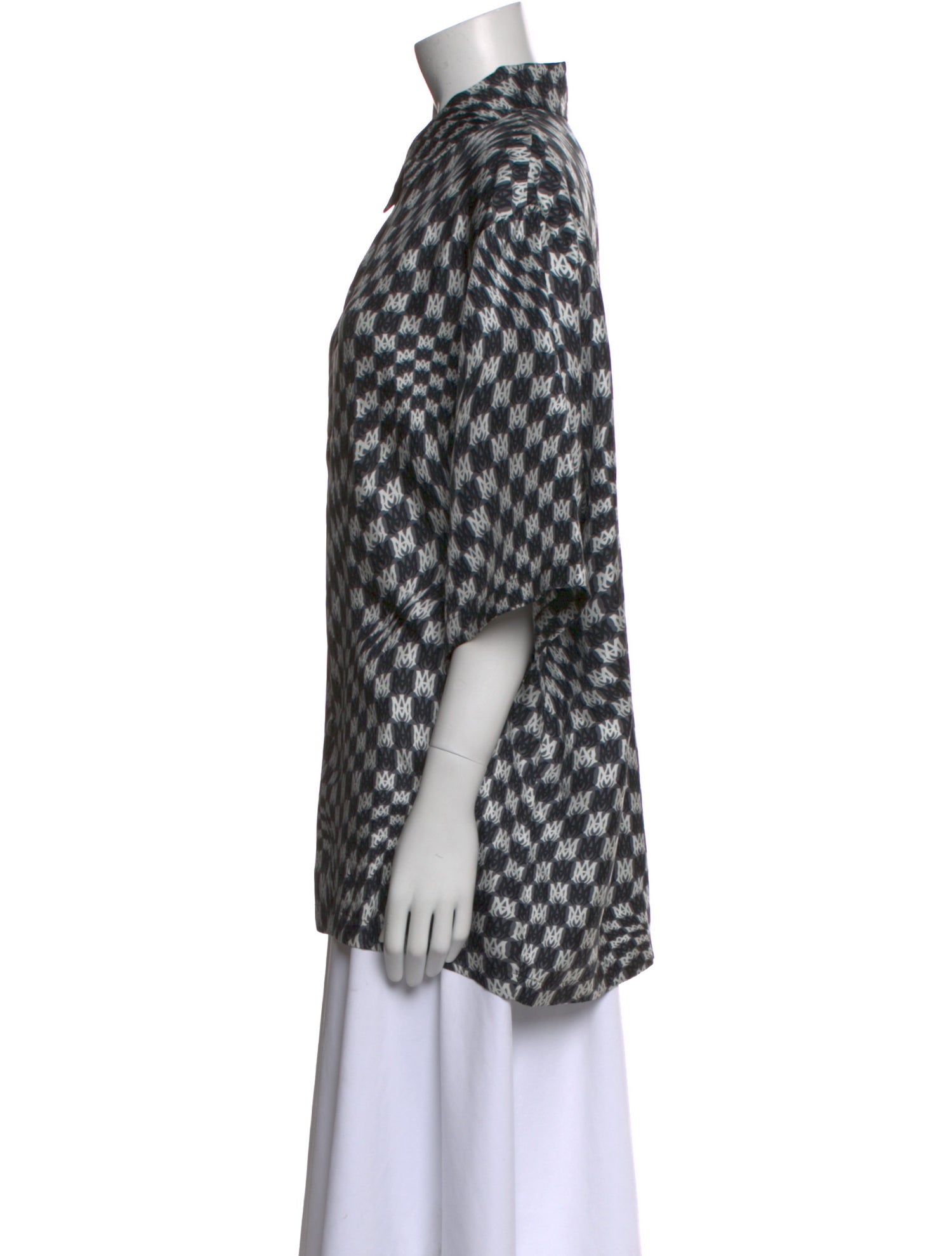 Amiri Silk Plaid Print Shirt