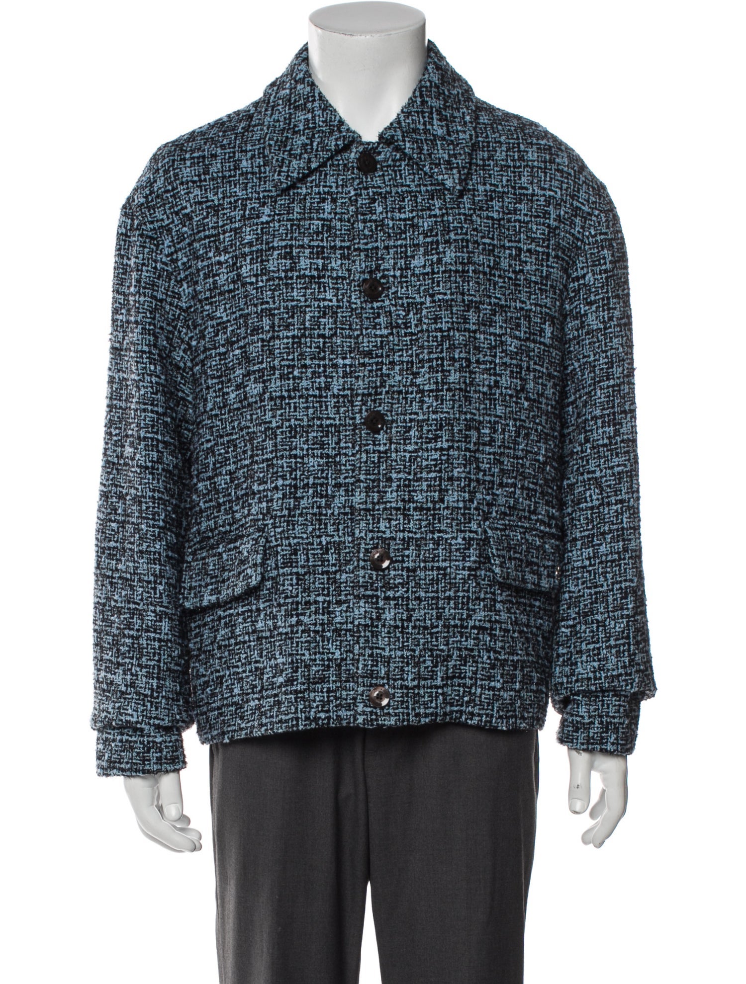 Amiri Plaid Print Peacoat