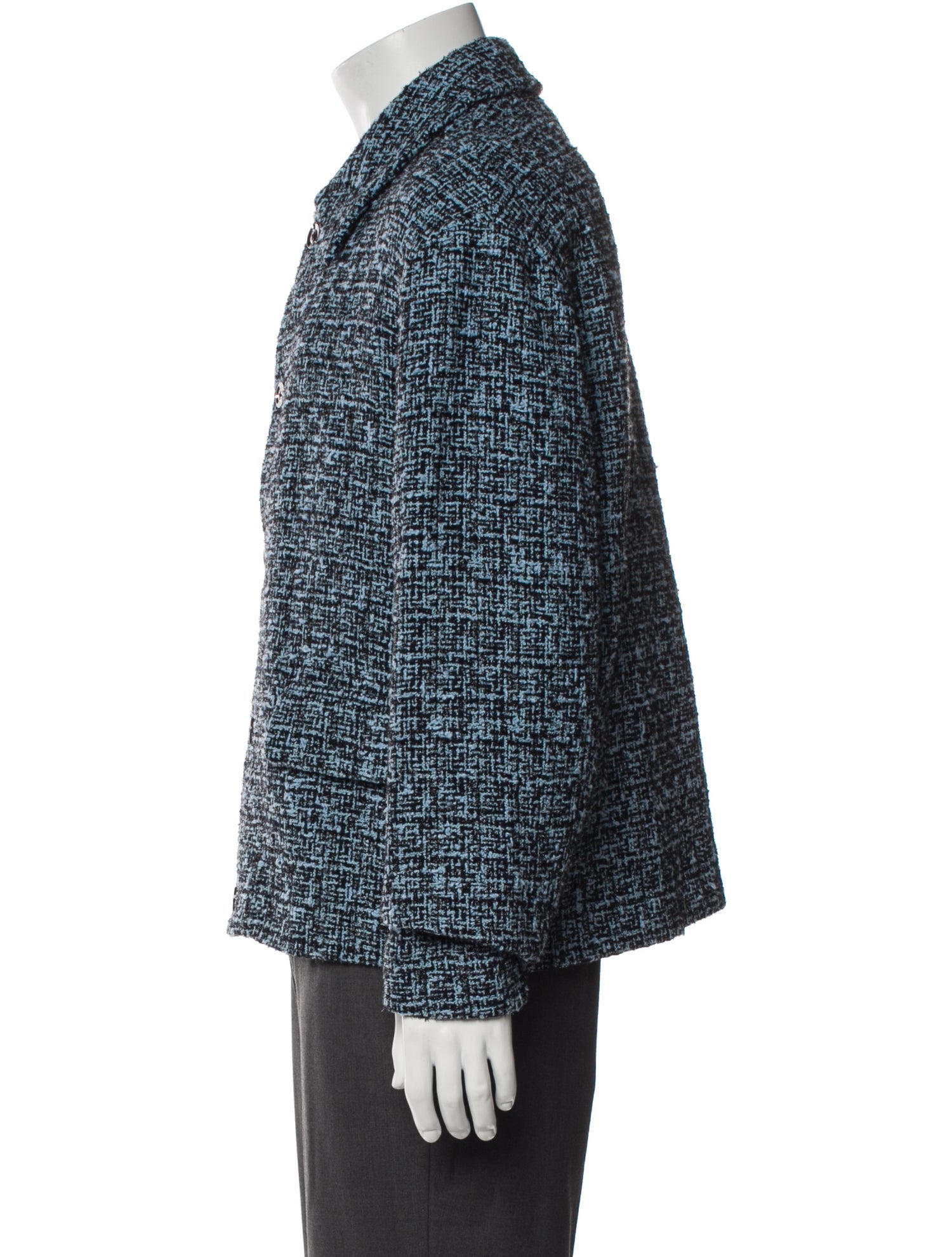 Amiri Plaid Print Peacoat