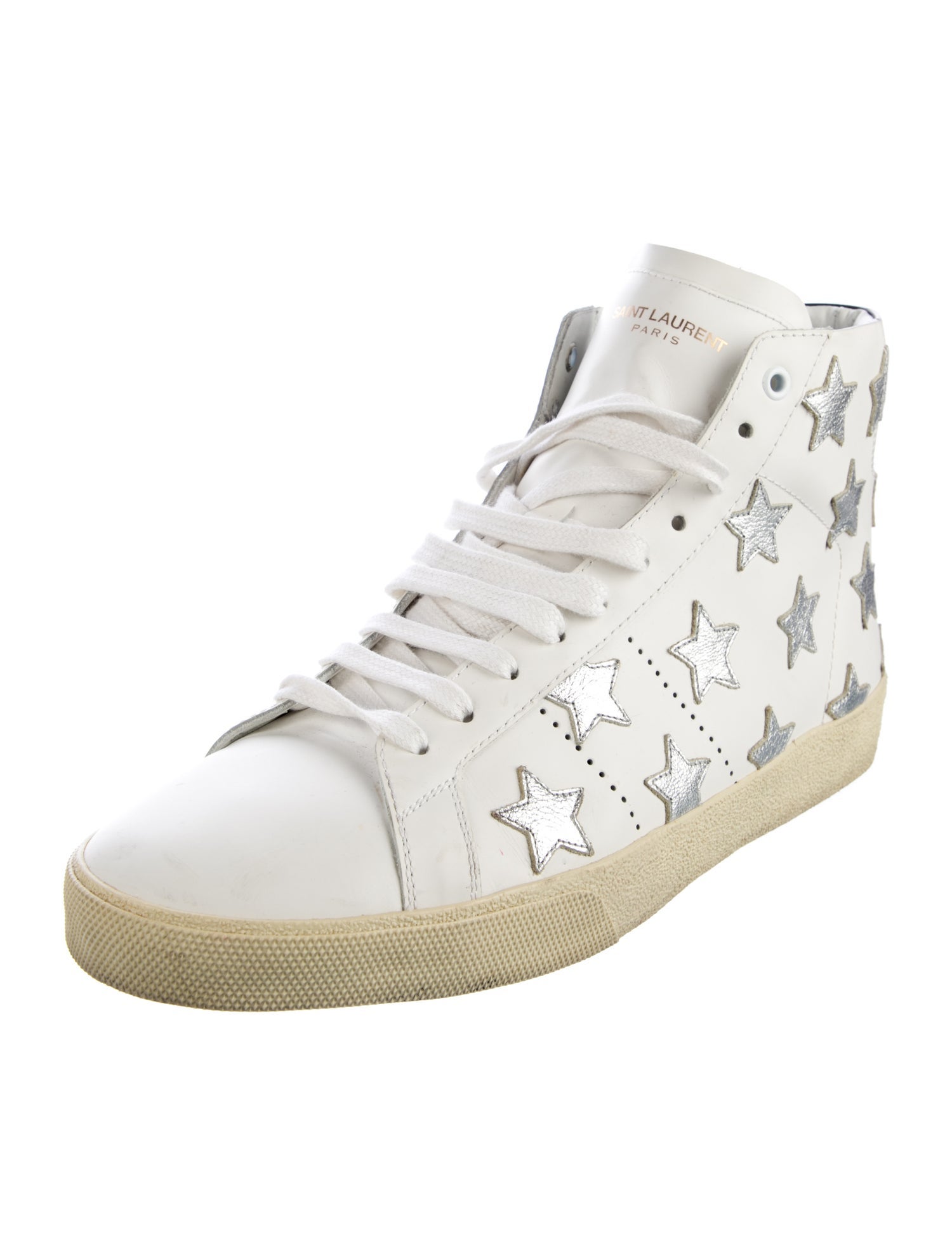 Saint Laurent Leather Printed Sneakers