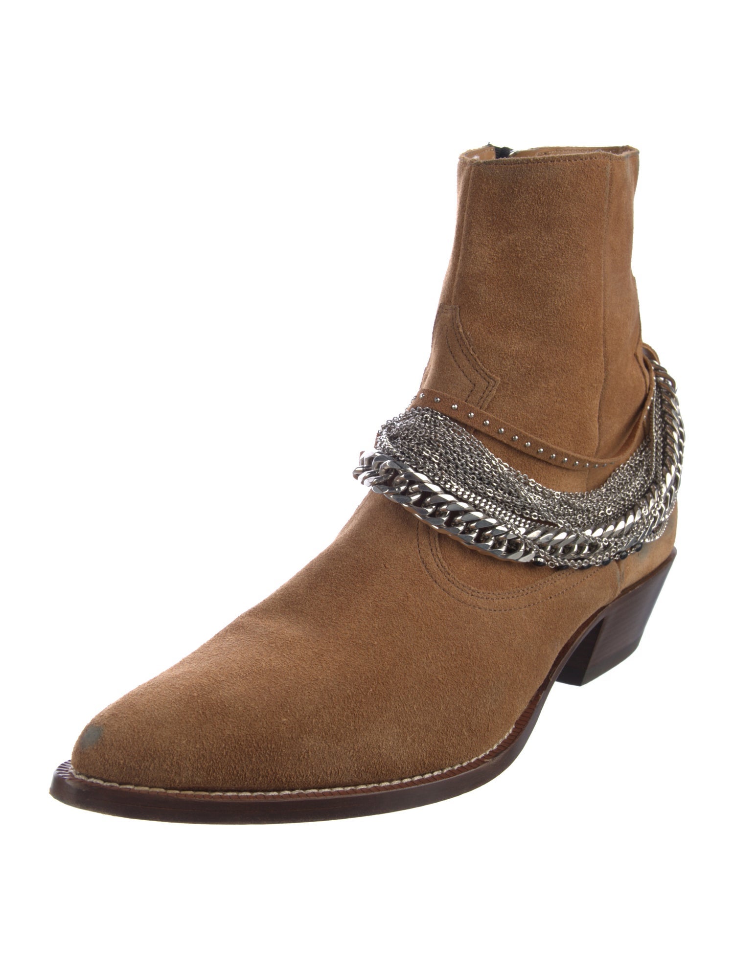 Amiri Suede Chain-Link Accents Boots