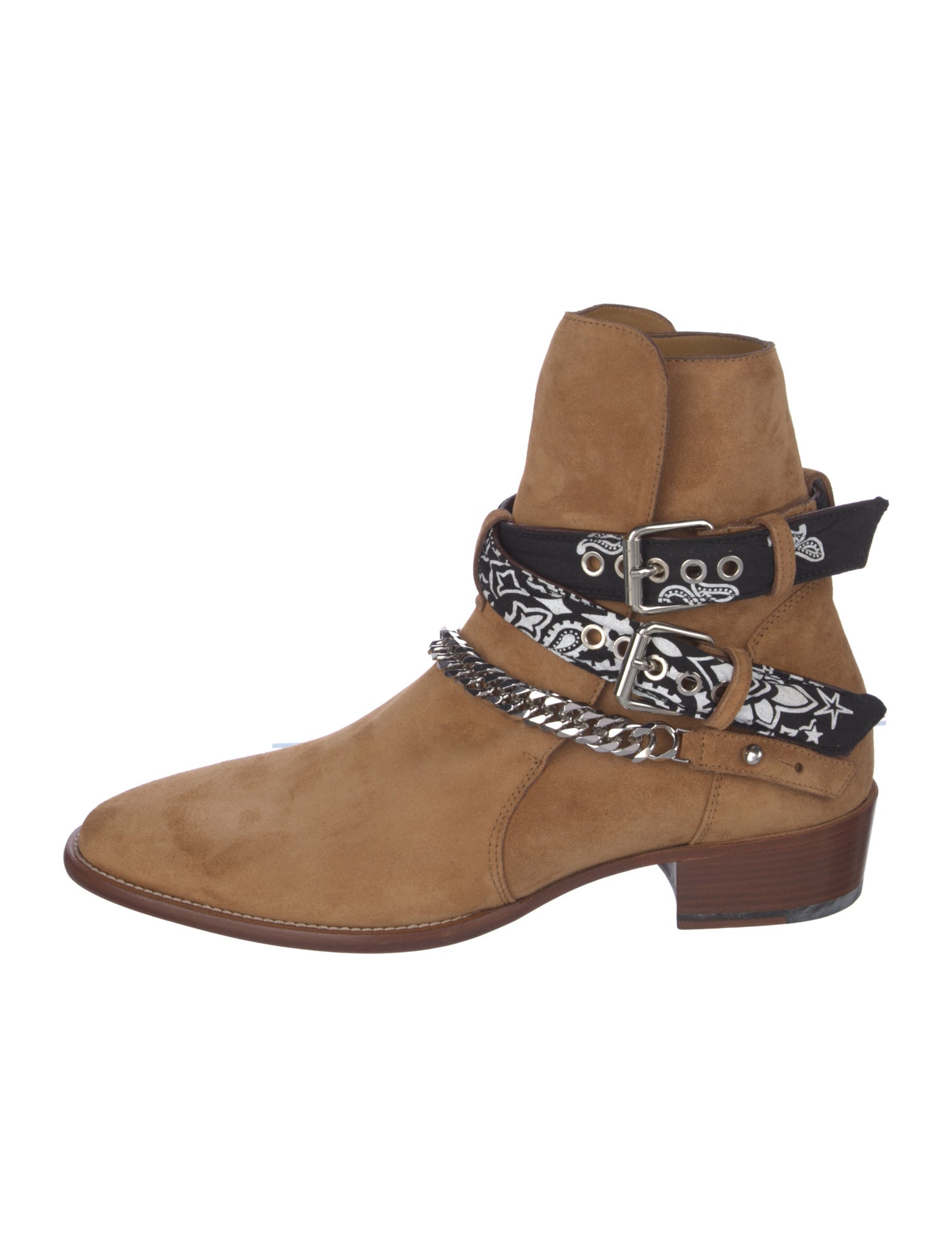 Amiri Suede Chain-Link Accents Boots