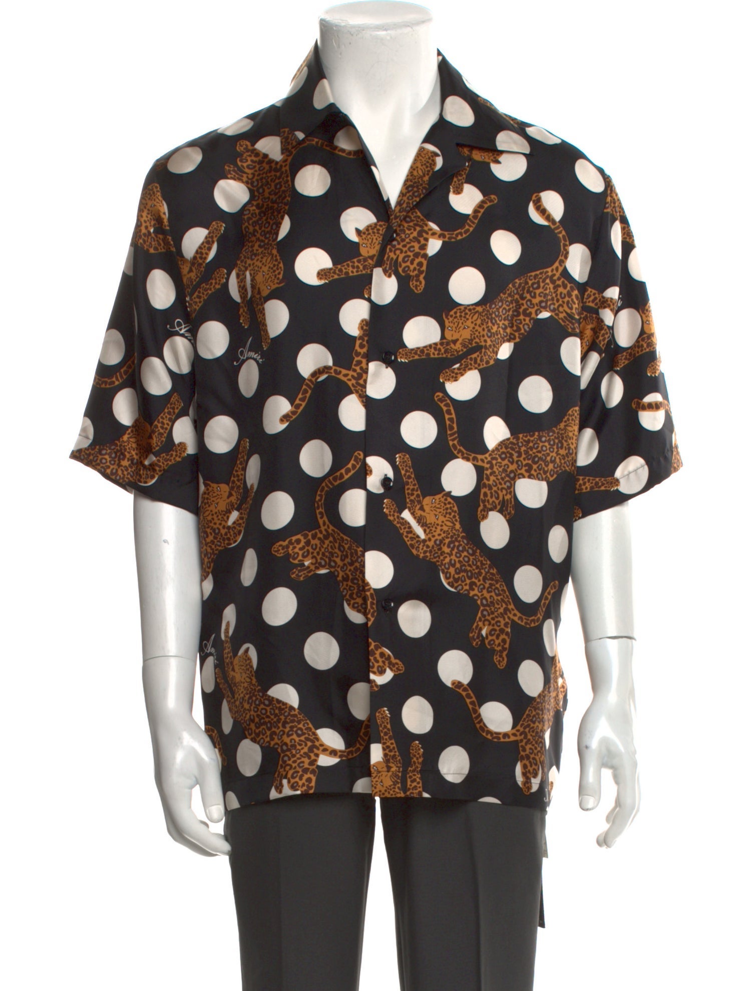 Amiri Silk Polka Dot Print Western Shirt w/ Tags