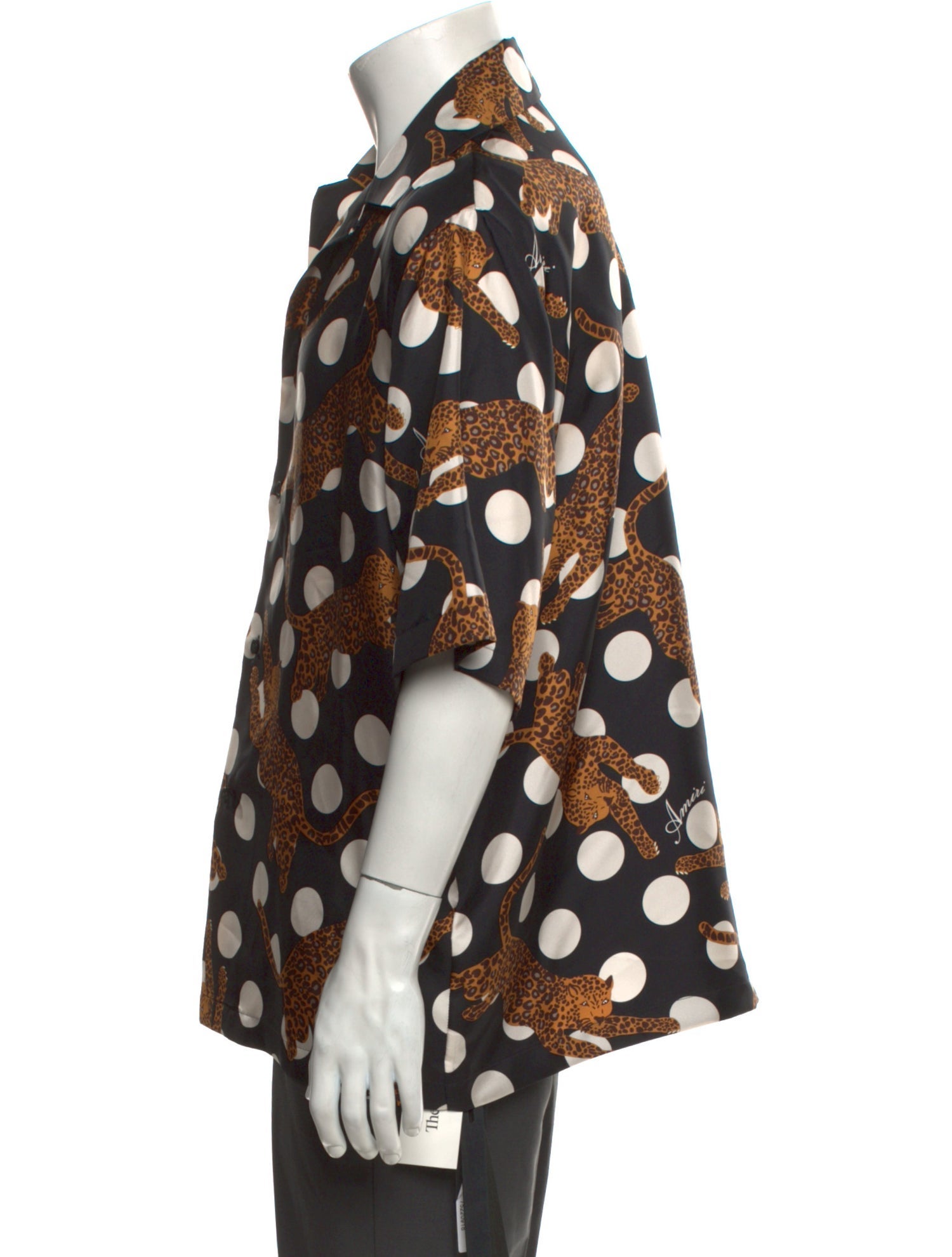 Amiri Silk Polka Dot Print Western Shirt w/ Tags
