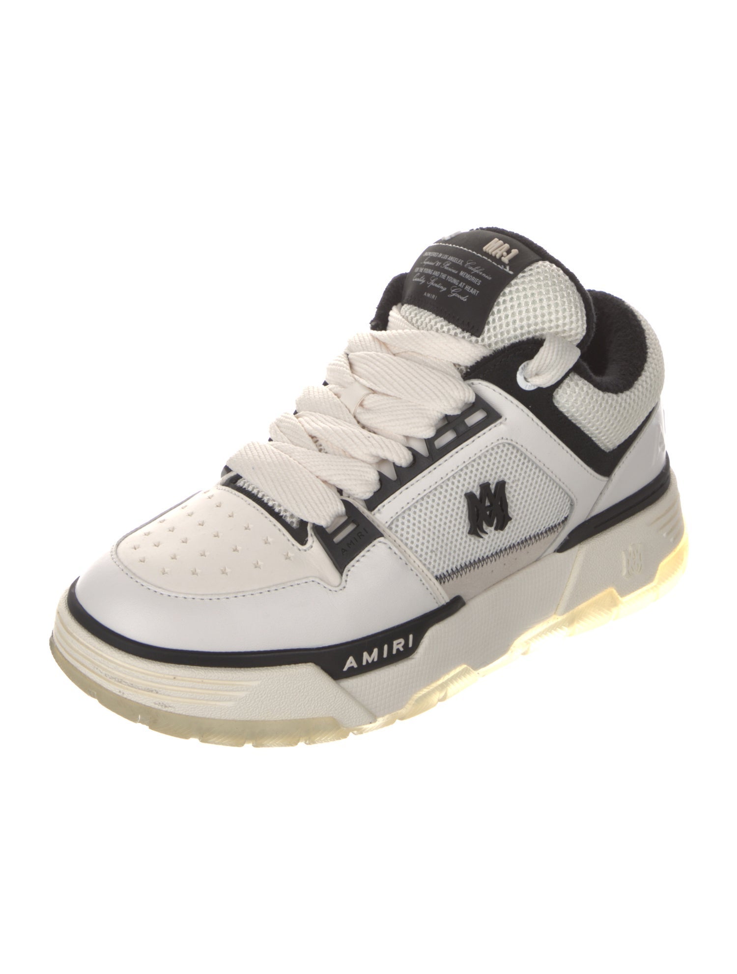 Amiri Leather Mesh Accents Sneakers