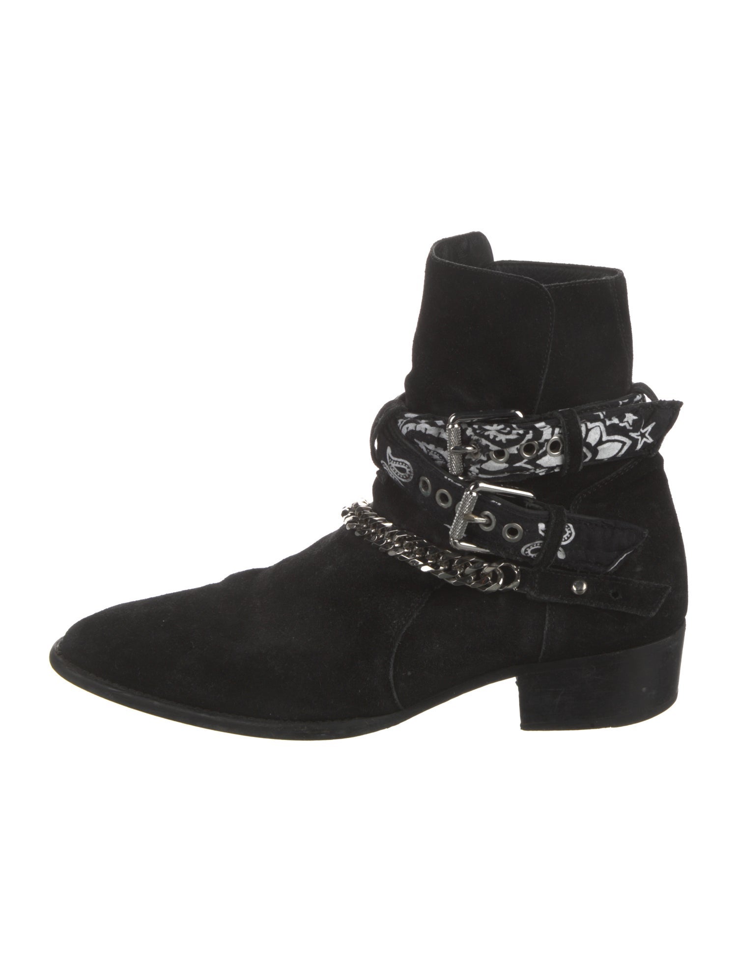 Amiri Suede Chain-Link Accents Boots