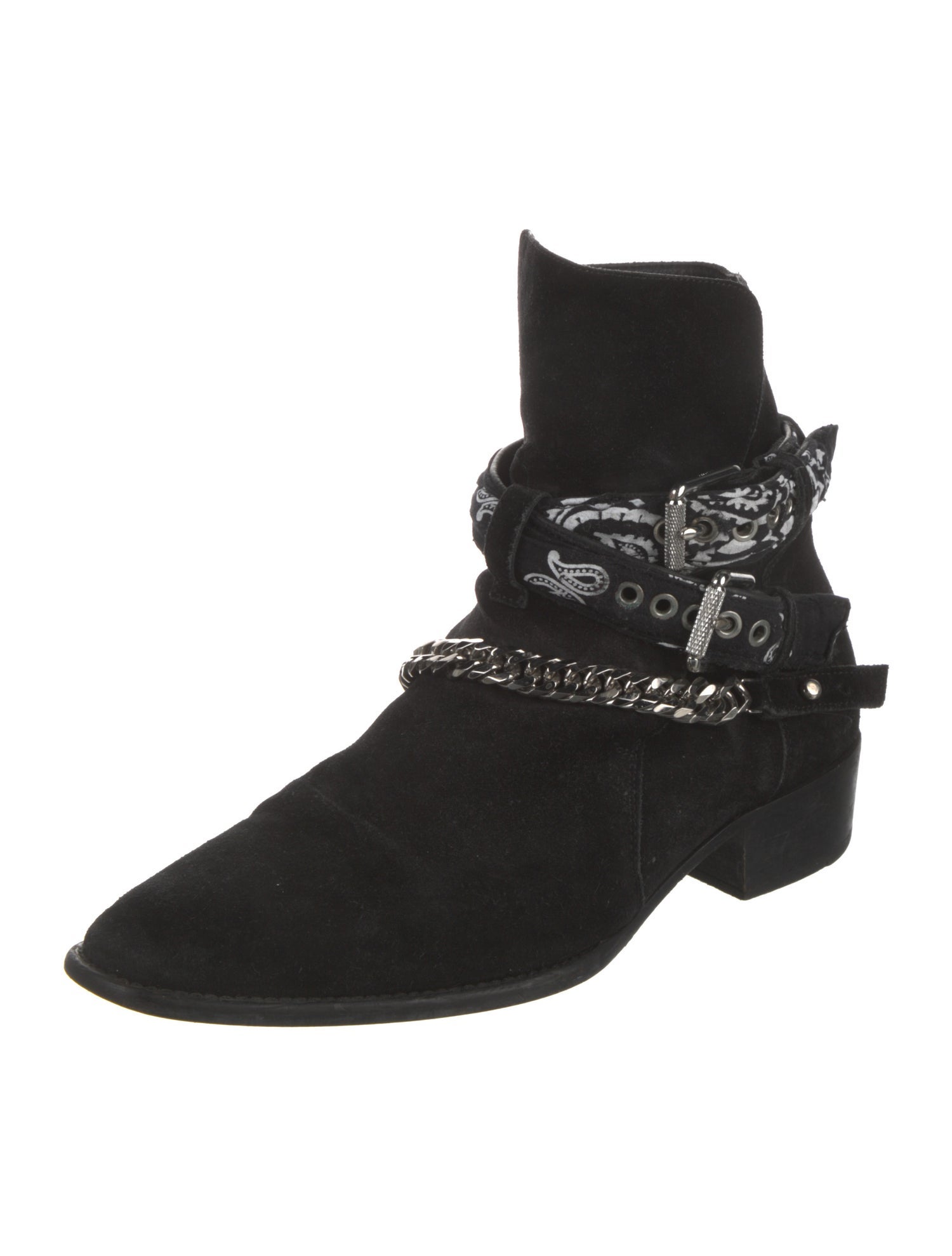 Amiri Suede Chain-Link Accents Boots
