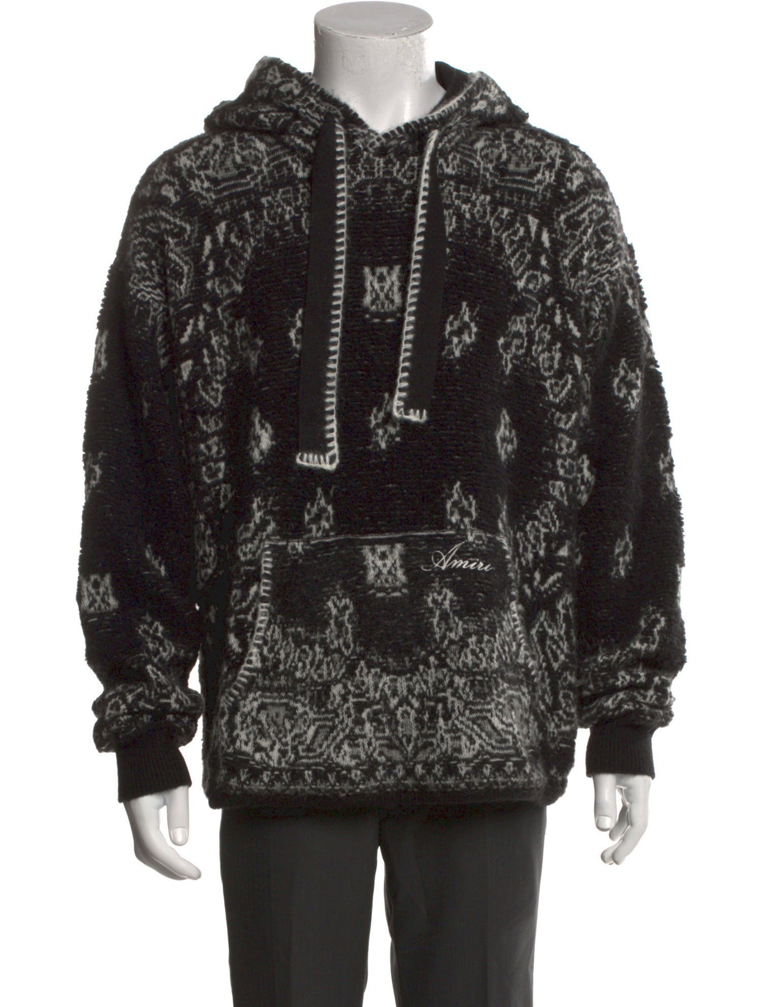 Amiri Printed V-Neck Hoodie