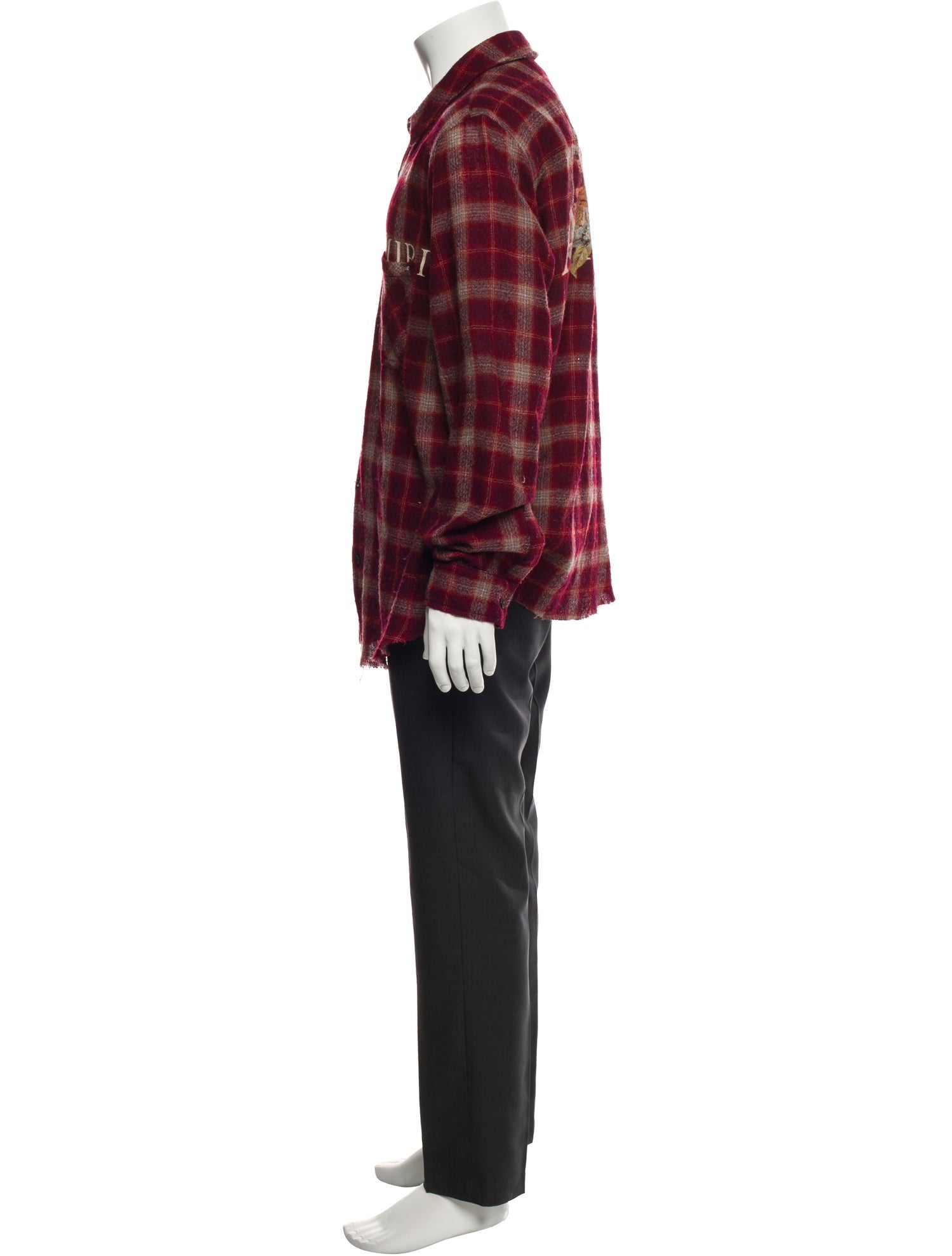 Amiri Plaid Print Long Sleeve Shirt