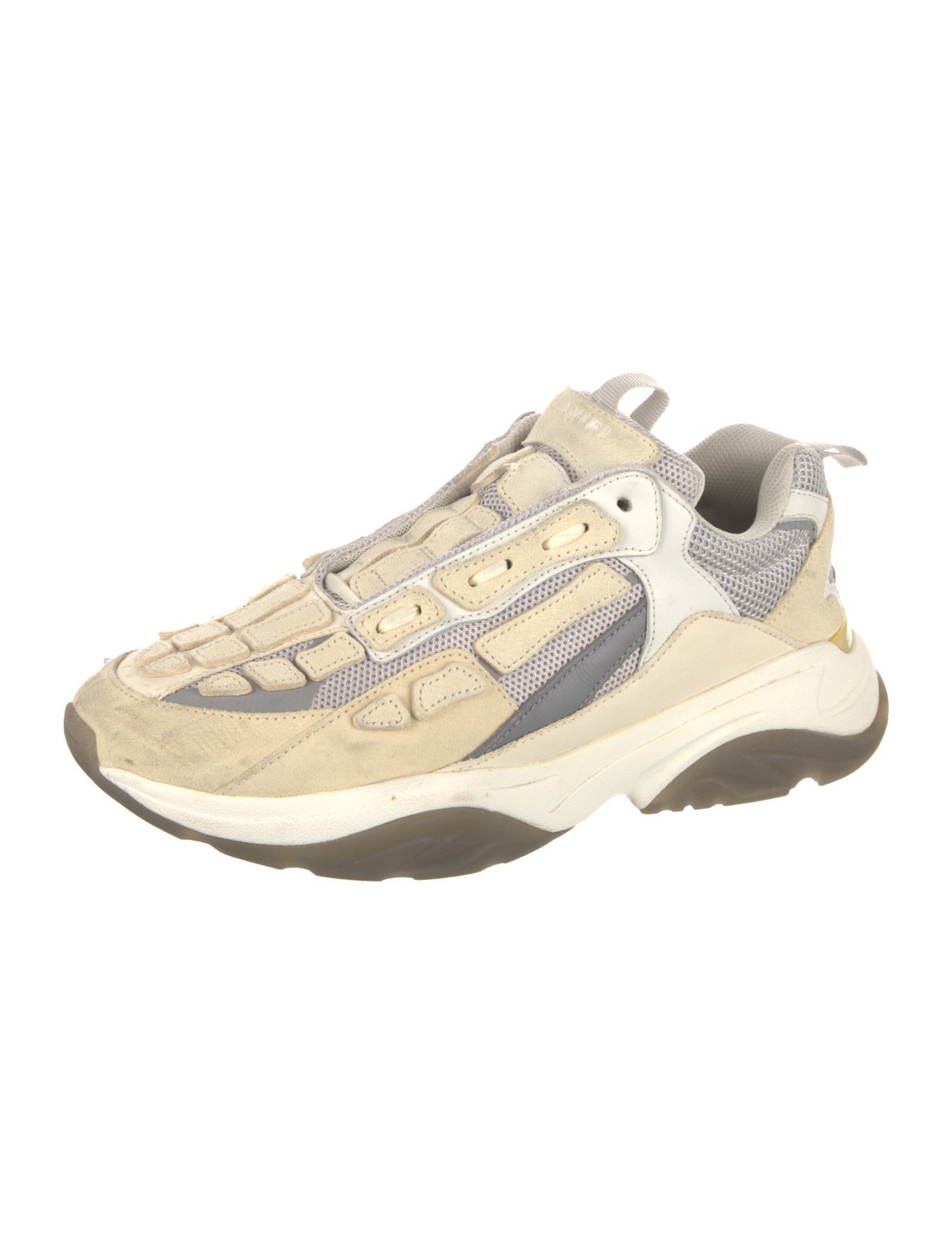 Amiri Suede Colorblock Pattern Athletic Sneakers