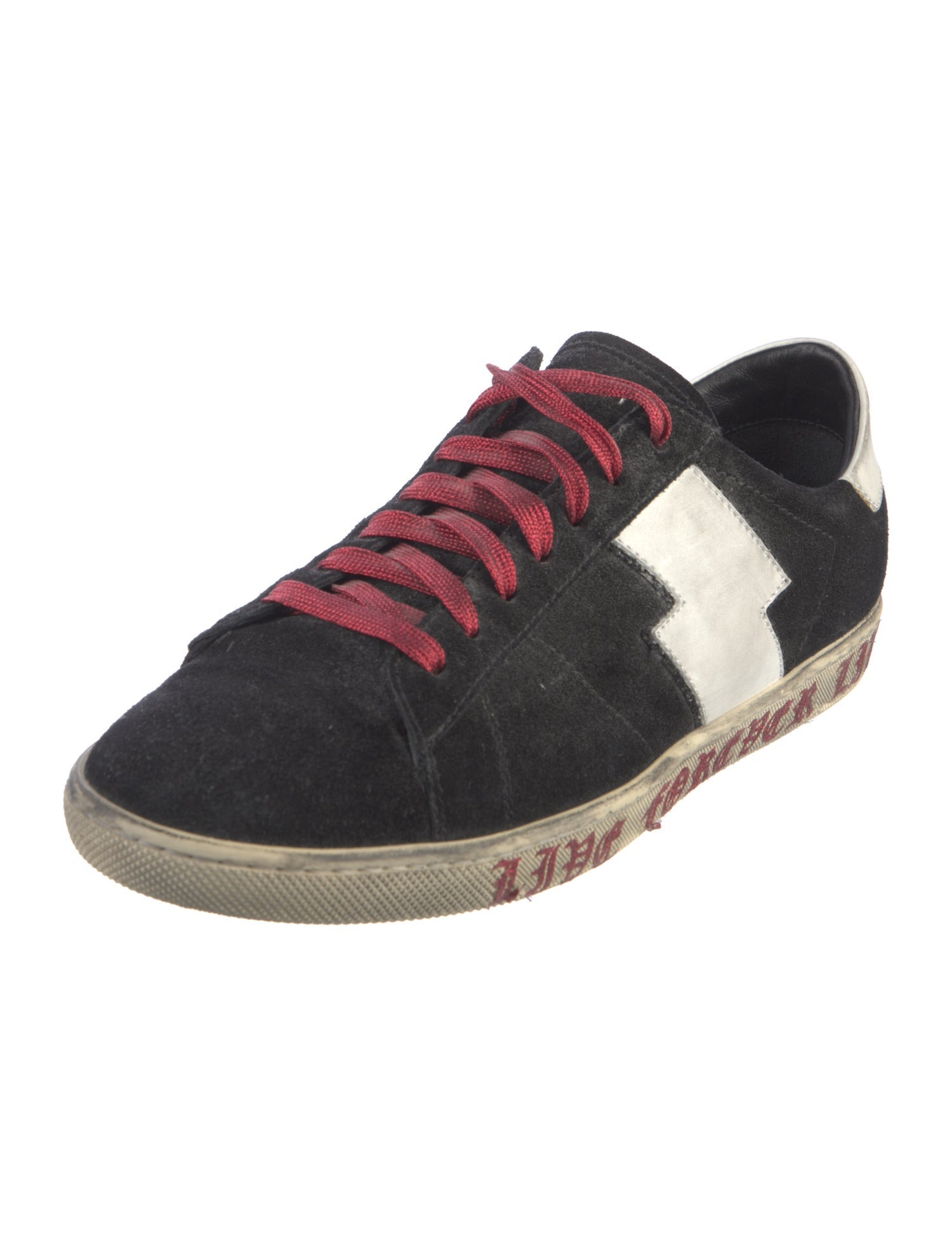 Amiri Suede Glitter Accents Sneakers