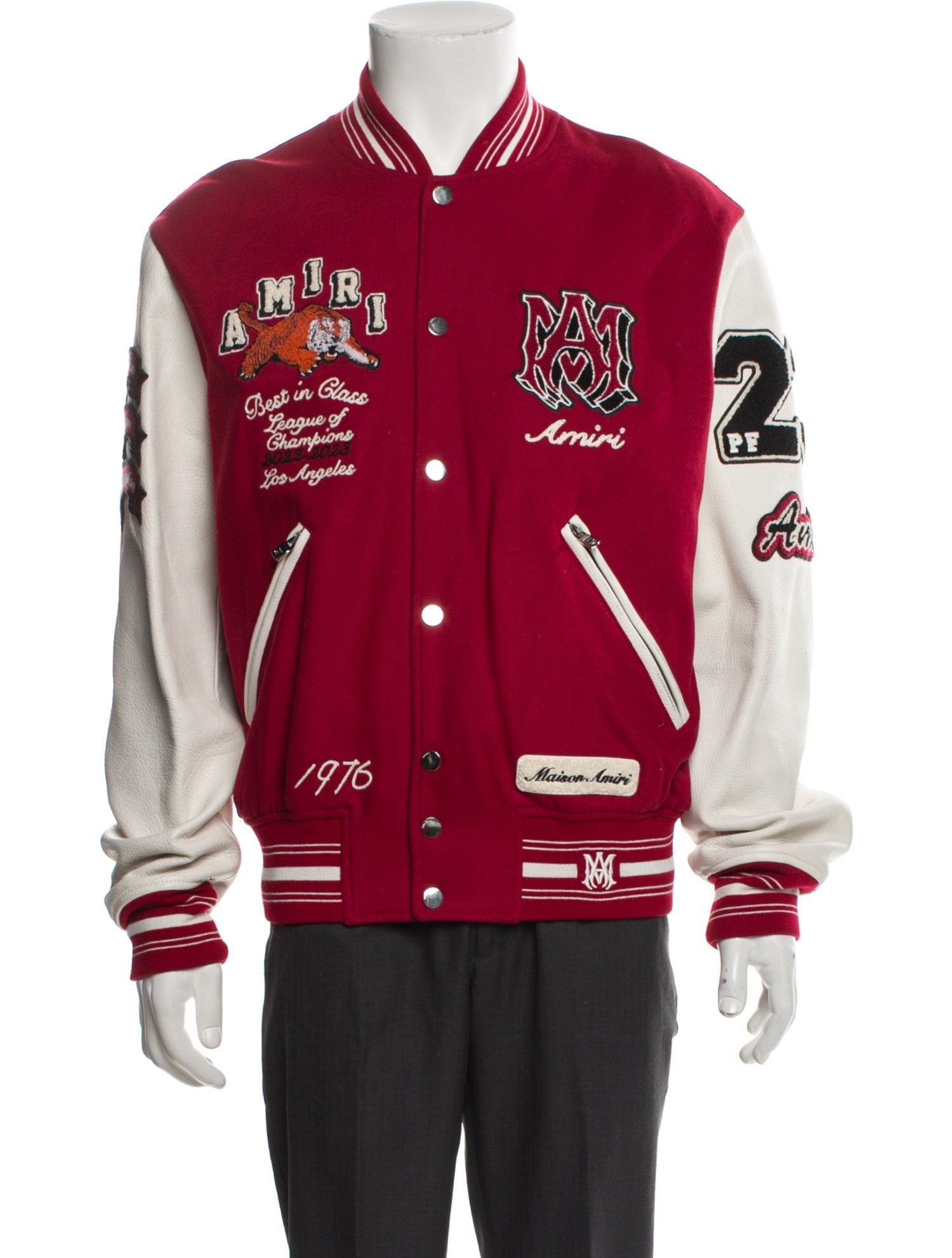 Amiri Wool Graphic Print Varsity Jacket