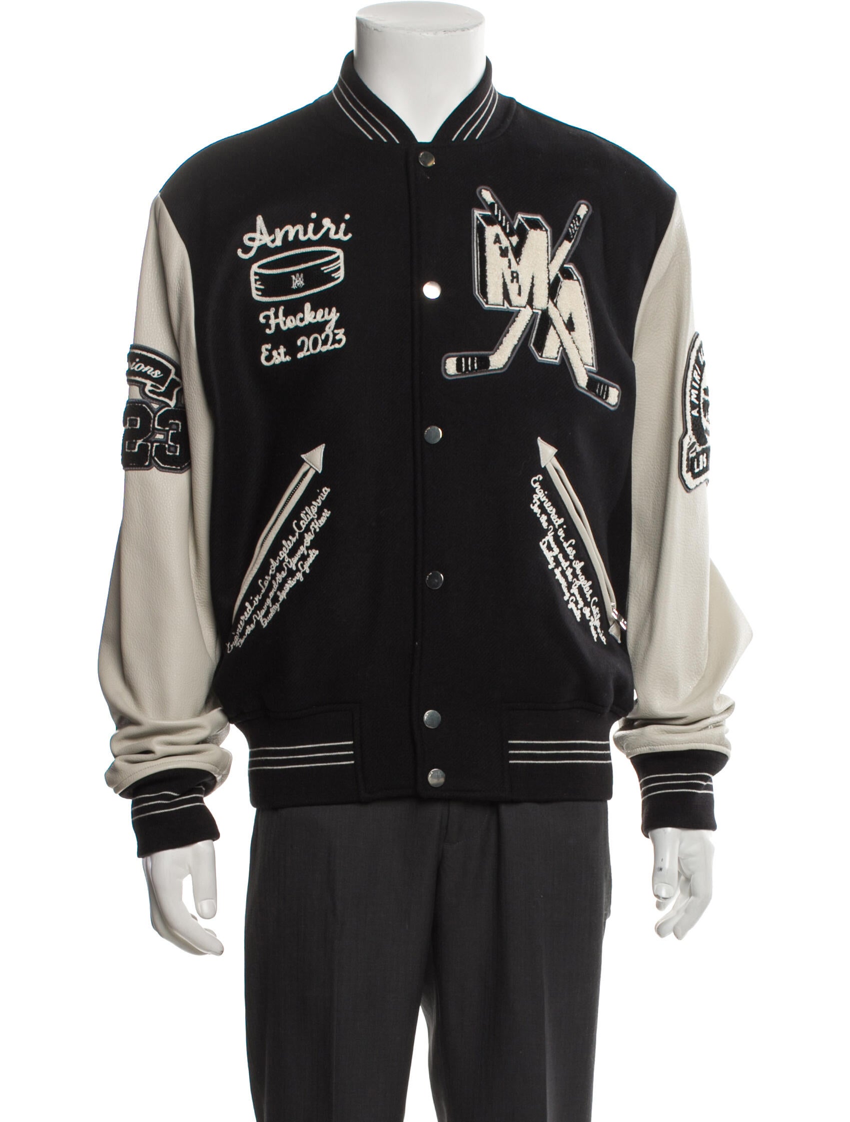 Amiri Wool Graphic Print Varsity Jacket