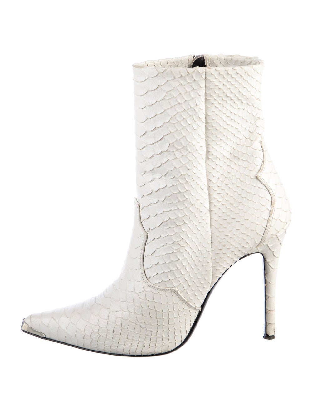 Amiri Python Knee-High Boots White Pointed-Toes C… - image 1