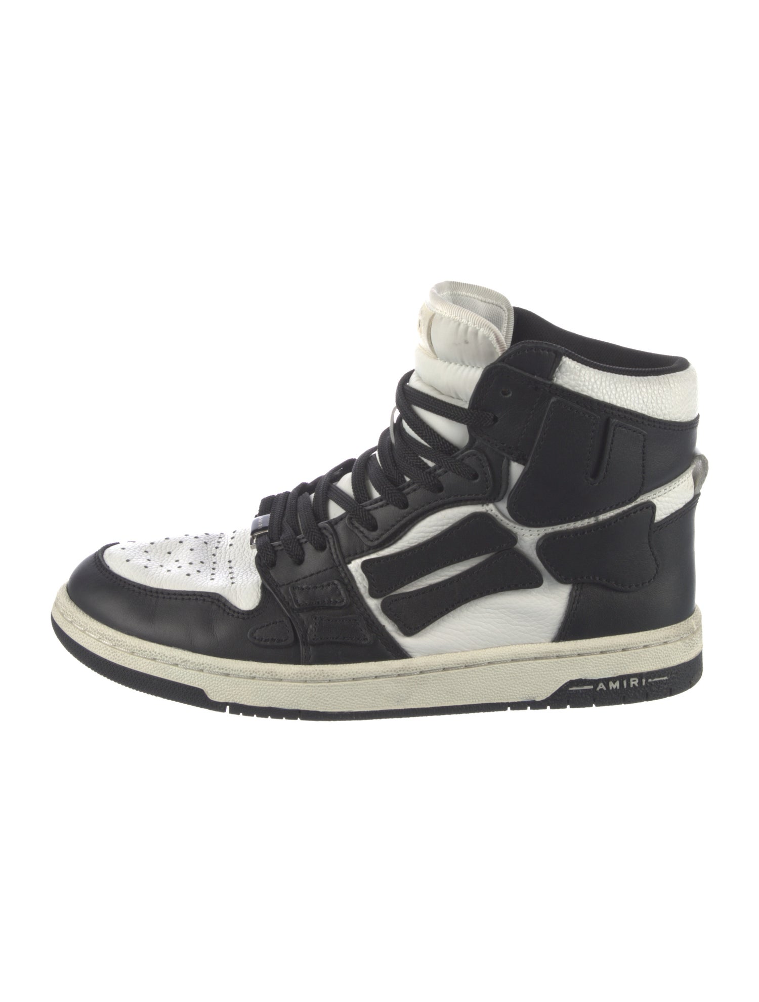 Amiri Leather Colorblock Pattern Sneakers