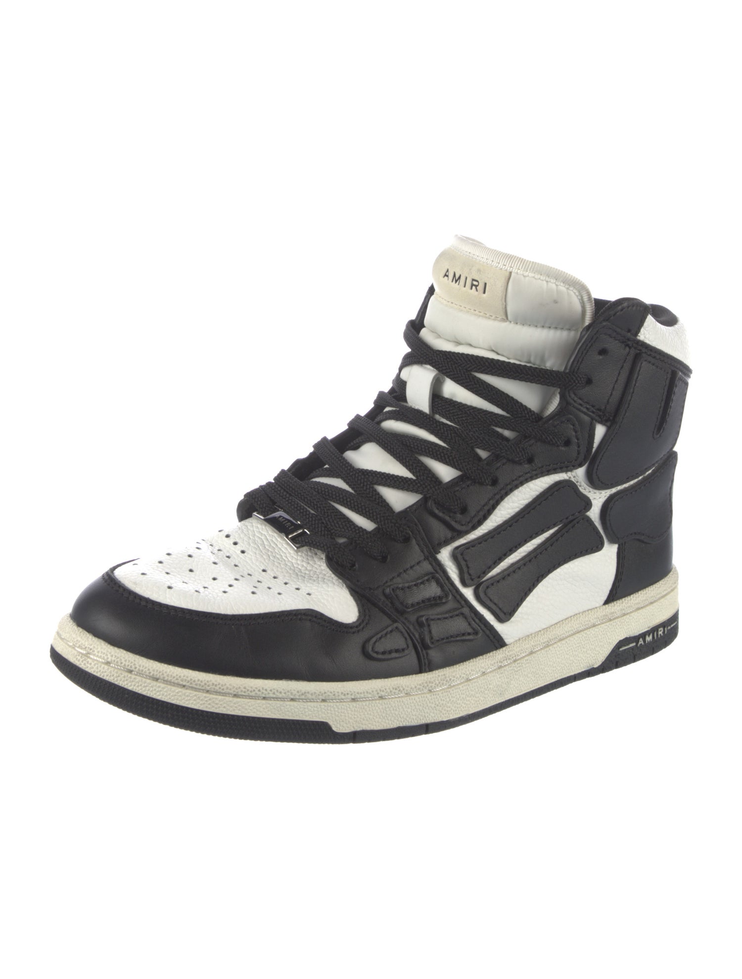 Amiri Leather Colorblock Pattern Sneakers