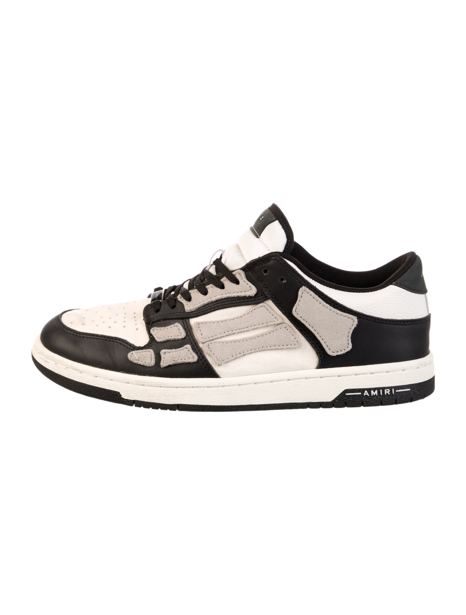 Amiri Leather Colorblock Pattern Athletic Sneakers