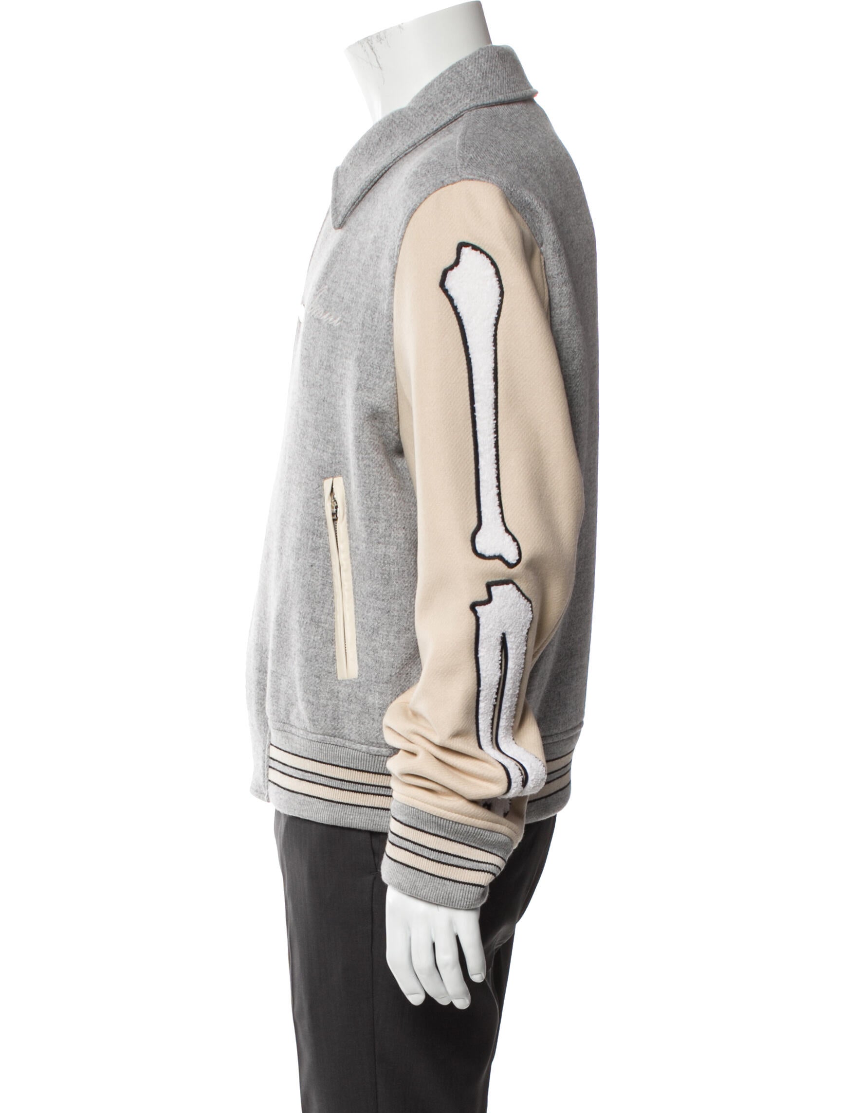 Amiri Wool Colorblock Pattern Bomber Jacket