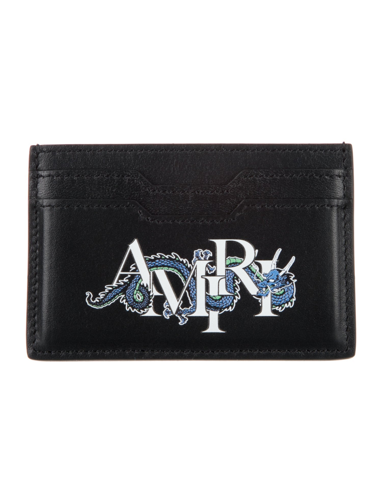 Amiri Leather Graphic Print Card Holder