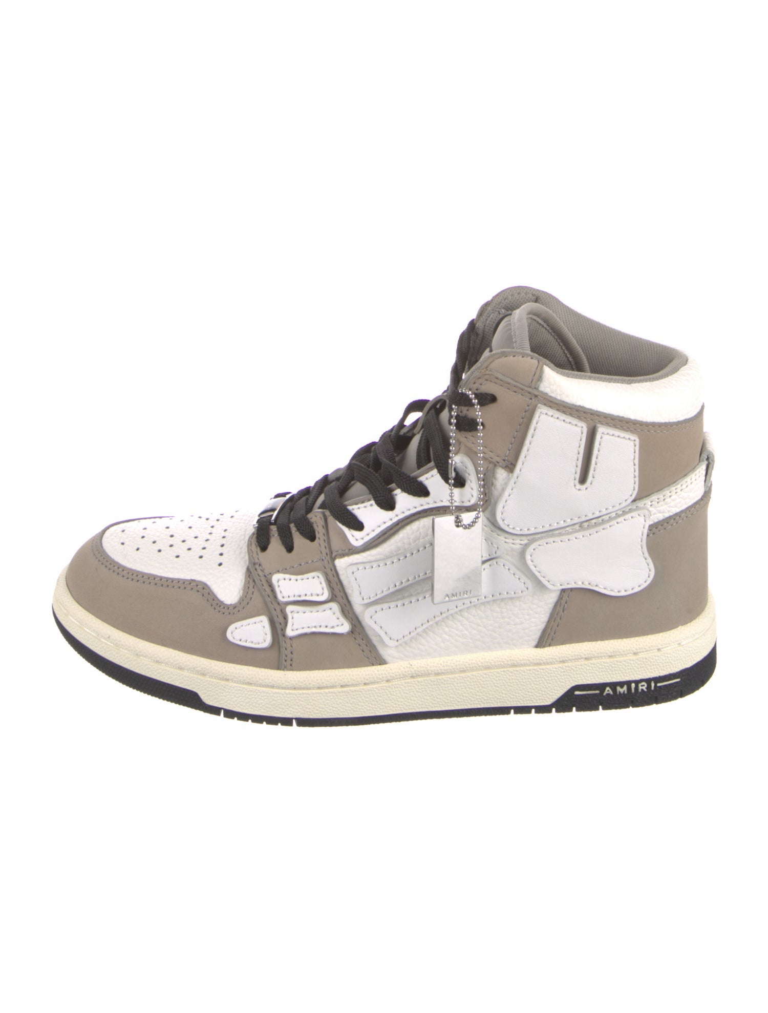 Amiri Leather Colorblock Pattern Wedge Sneakers