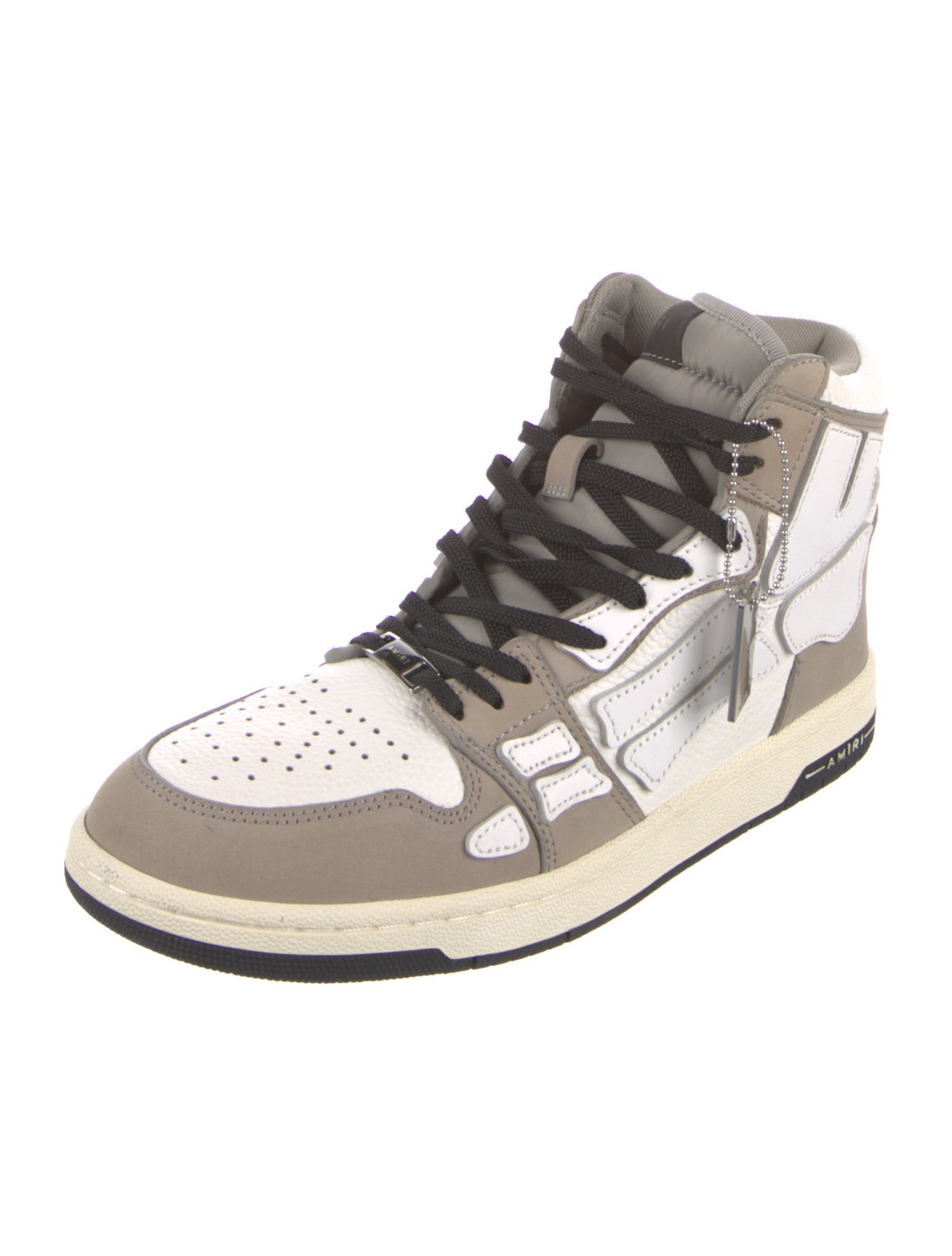 Amiri Leather Colorblock Pattern Wedge Sneakers